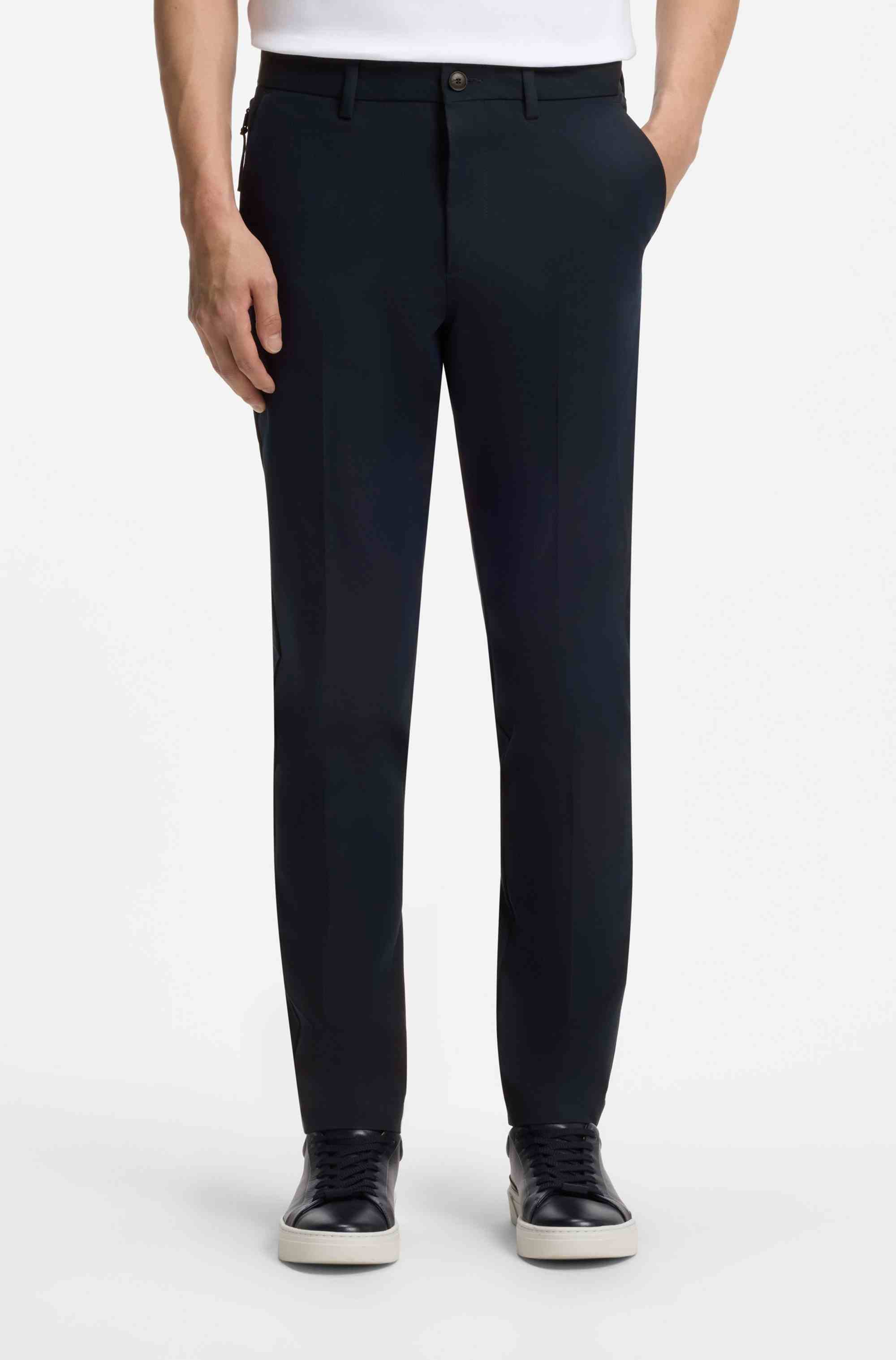 Slim-fit trousers in cotton-blend twill