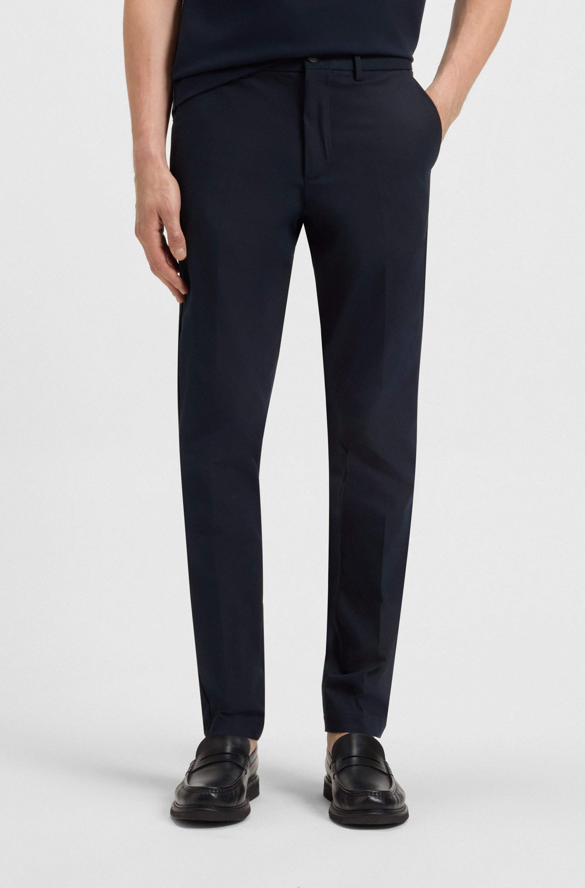 Slim-fit trousers in cotton-blend twill