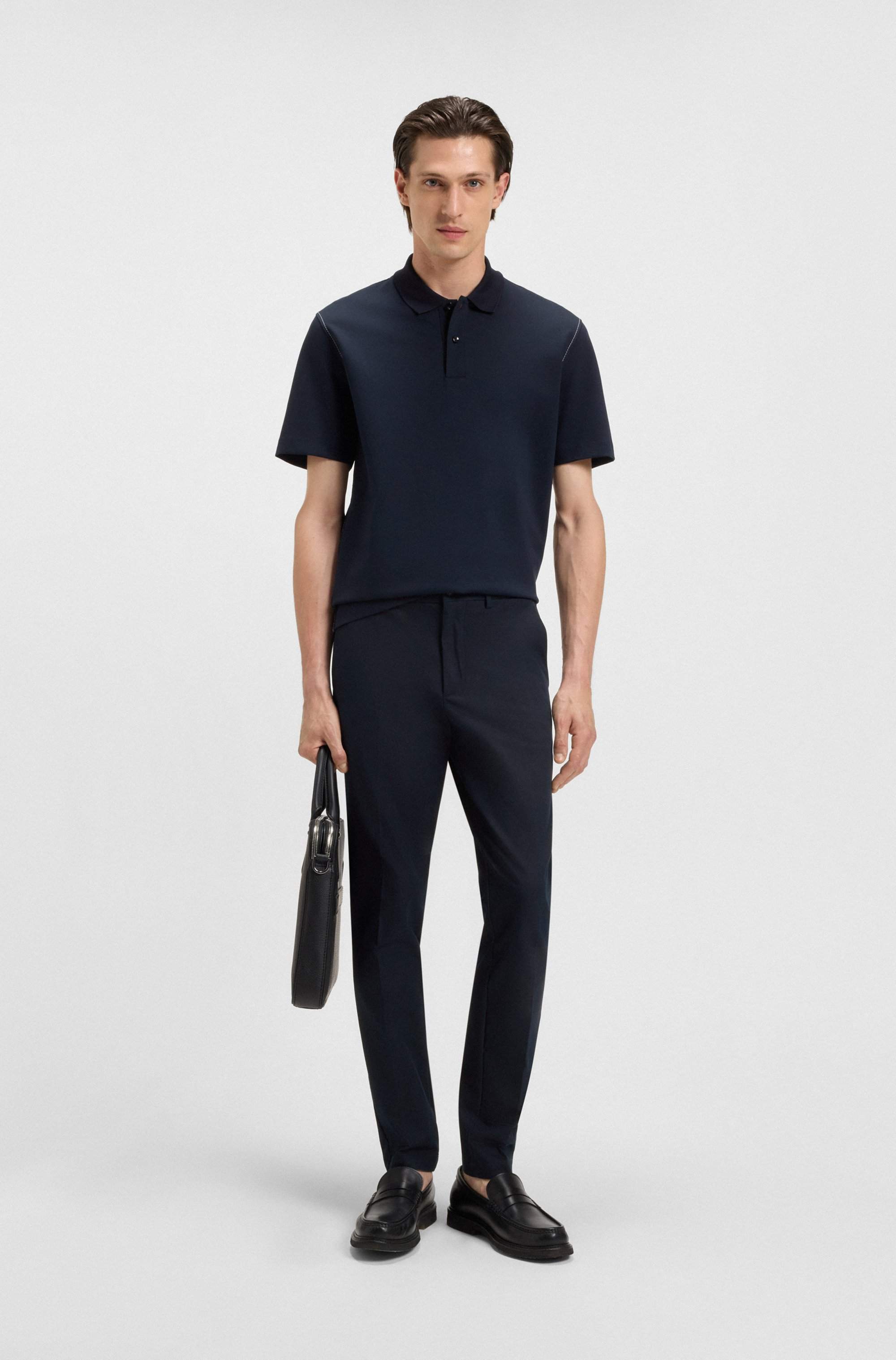 Slim-fit trousers in cotton-blend twill