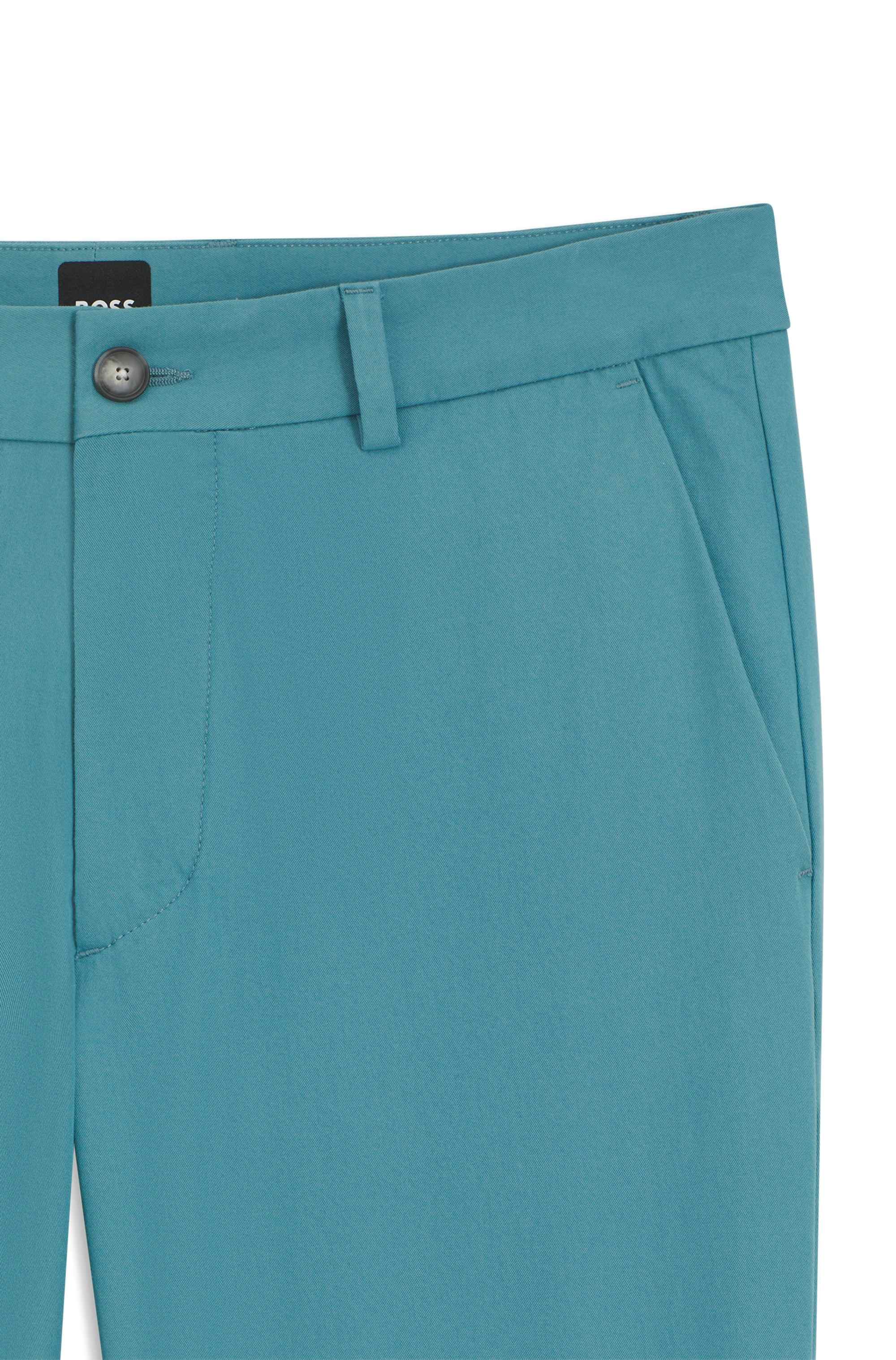Slim-fit trousers in cotton-blend twill