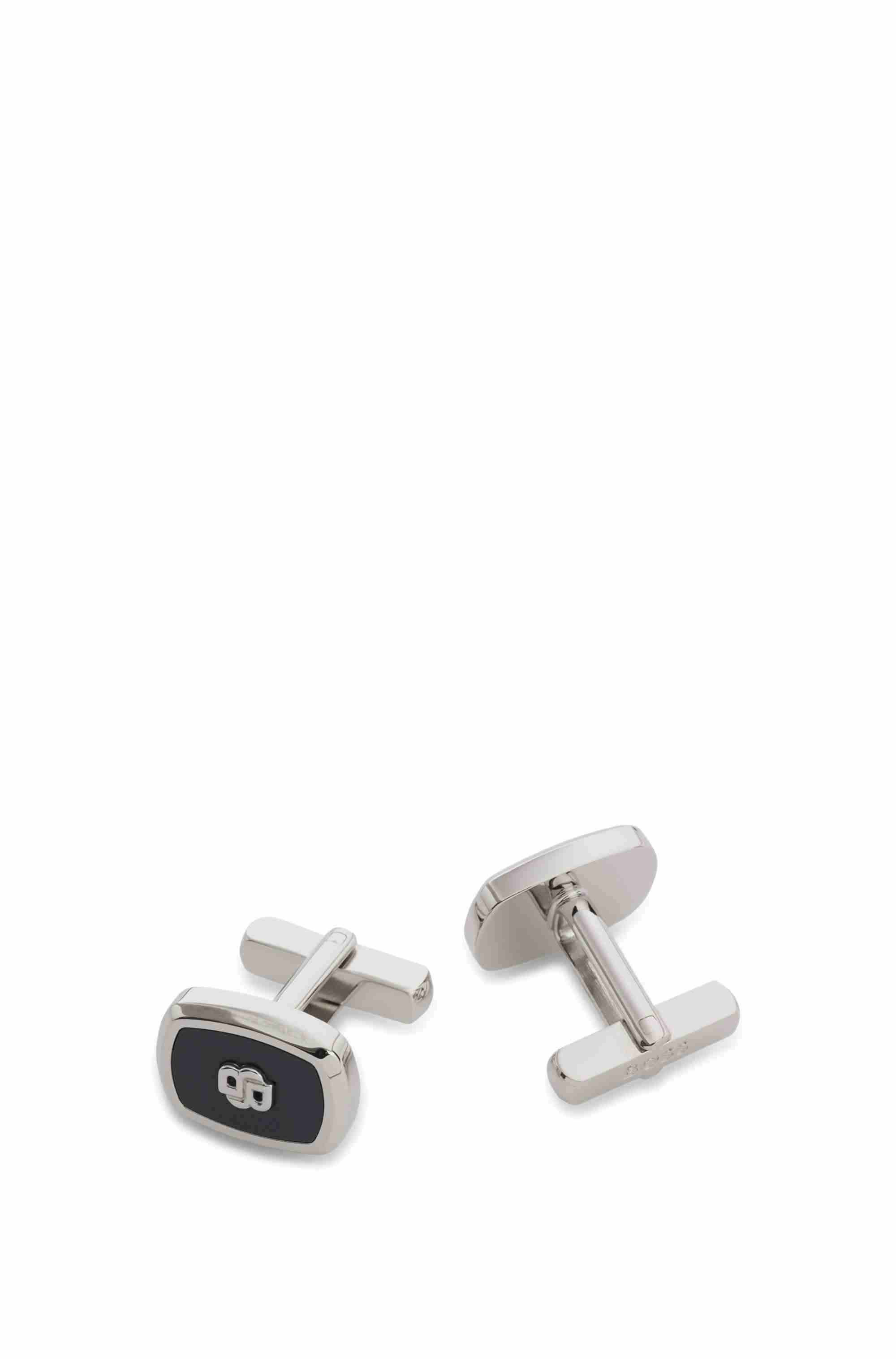 Enamel-insert cufflinks with Double B monogram