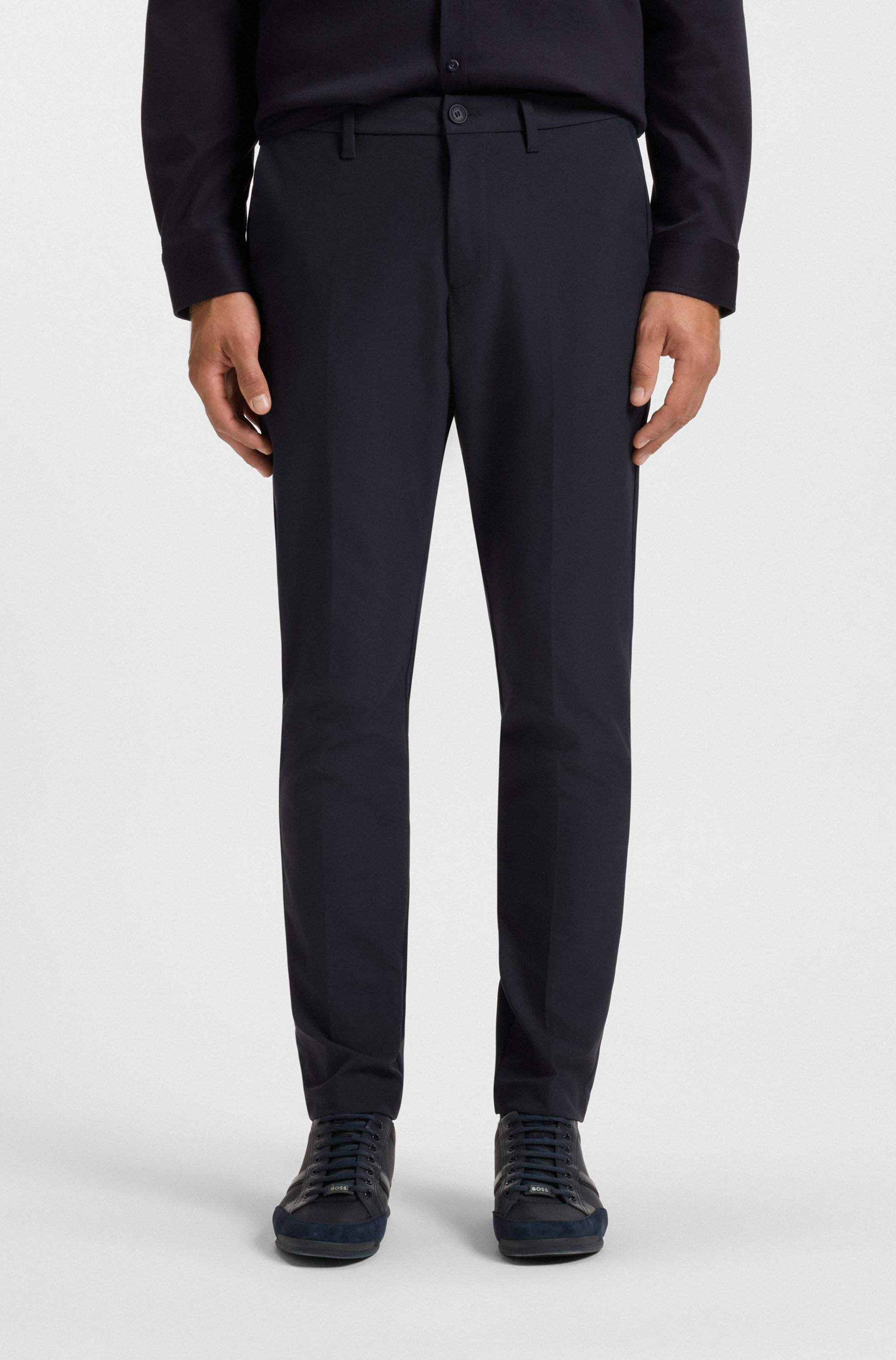 Slim-fit trousers in water-repellent easy-iron fabric