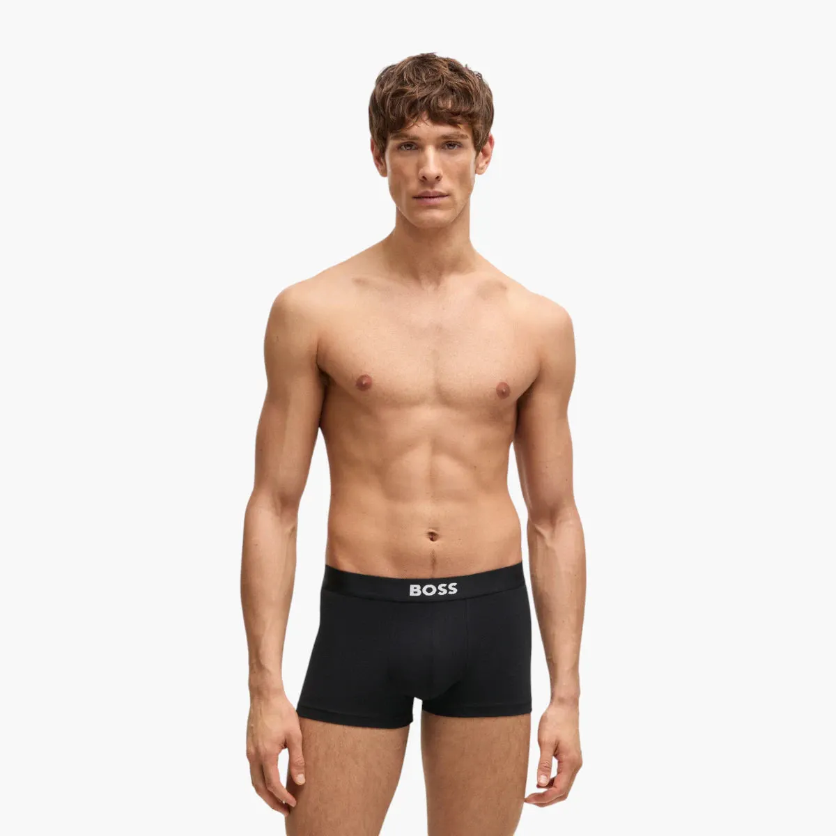 Three-Pack Of Stretch-Cotton Trunks With Logo Waistbands