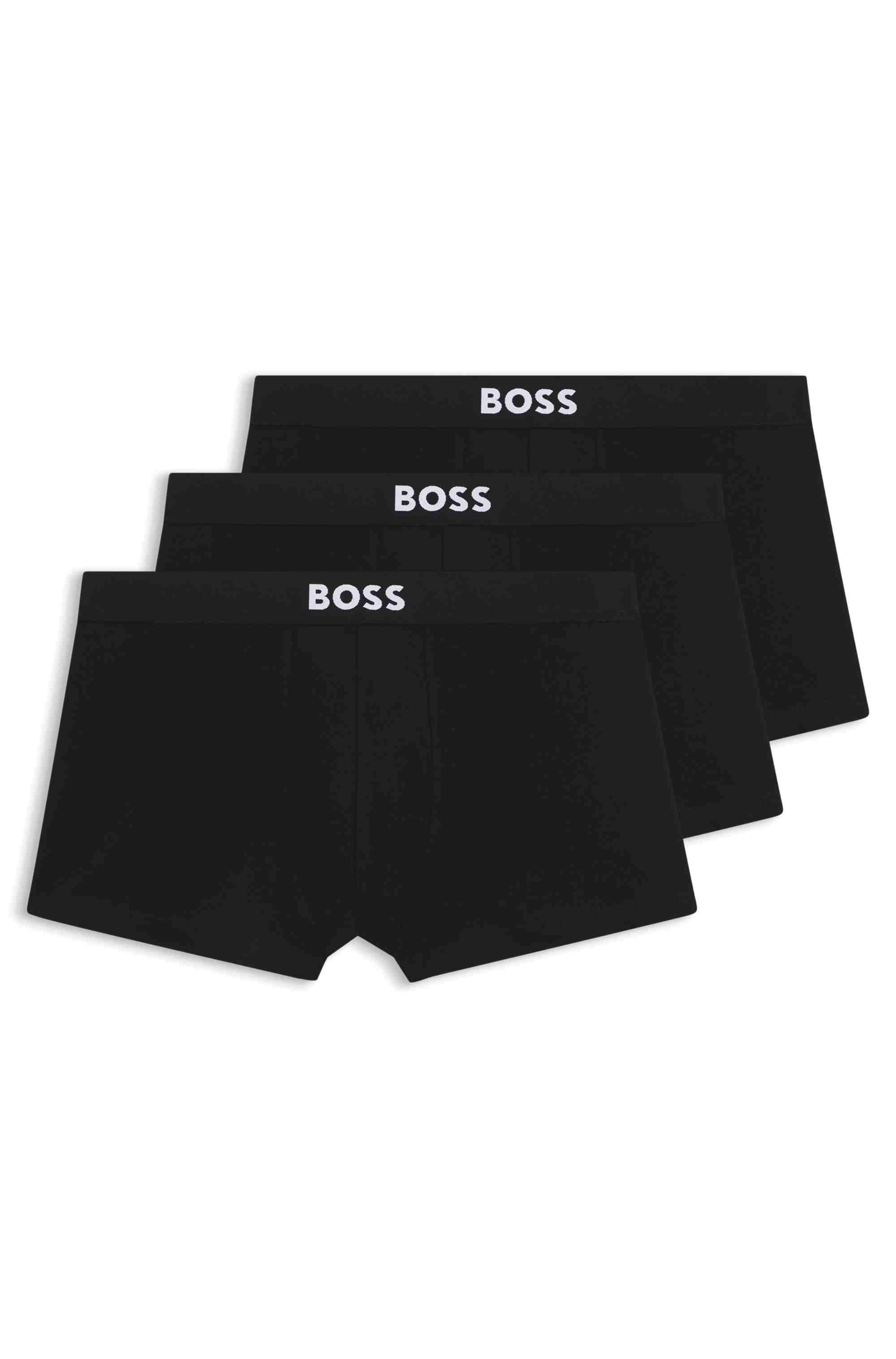 Three-pack of stretch-cotton trunks with logo waistbands