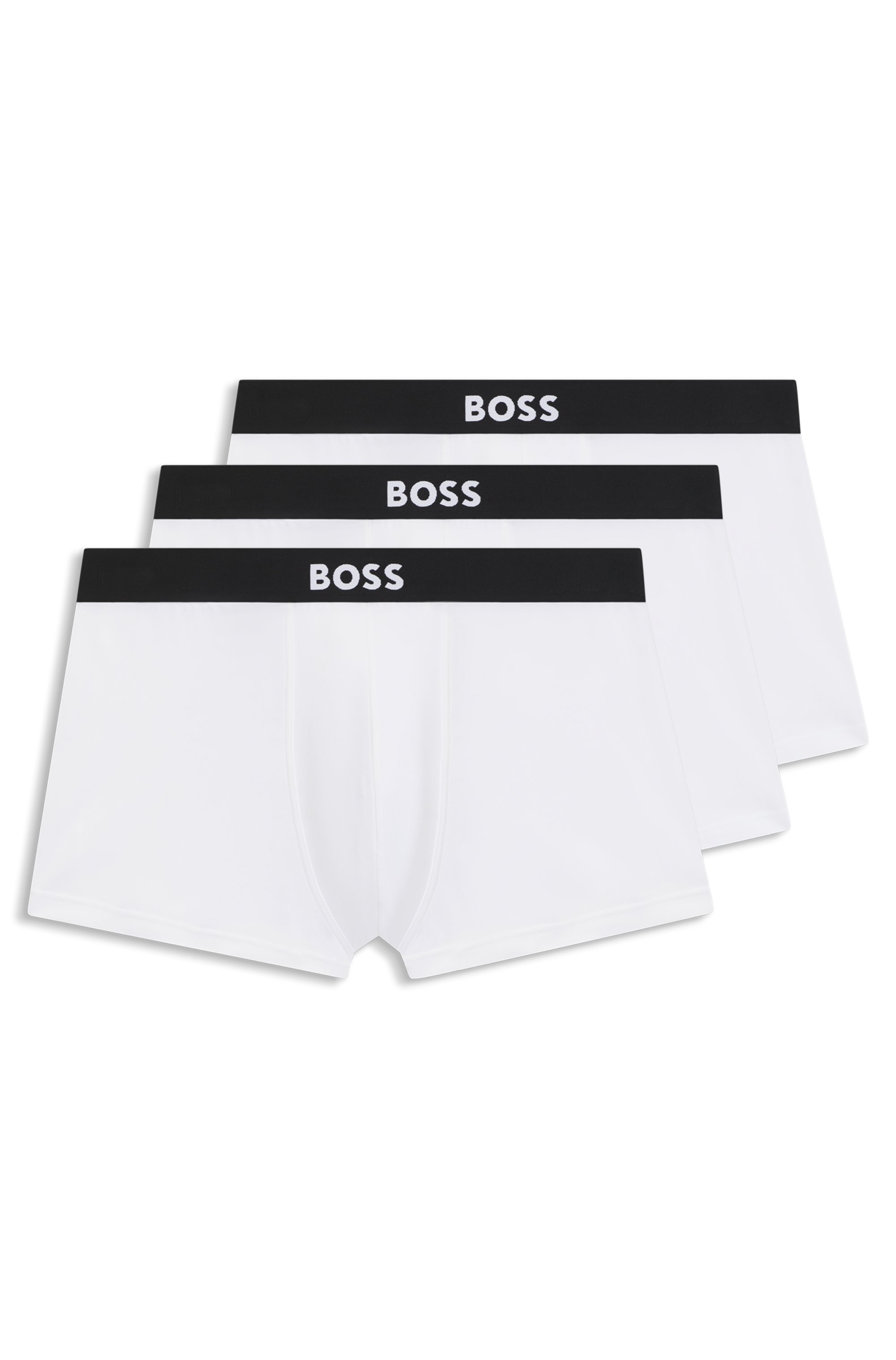 Three-pack of stretch-cotton trunks with logo waistbands