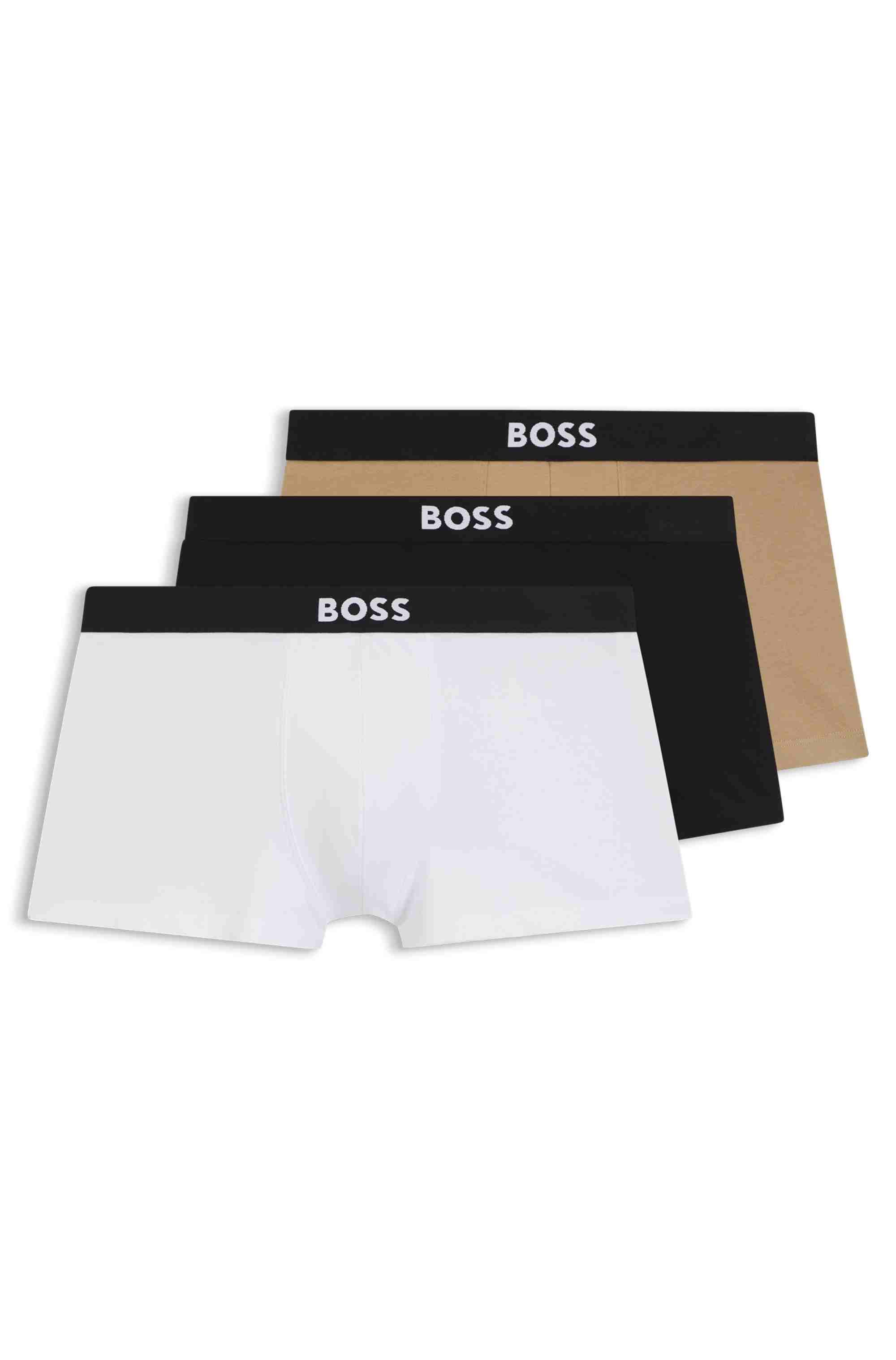 Three-pack of trunks in stretch cotton