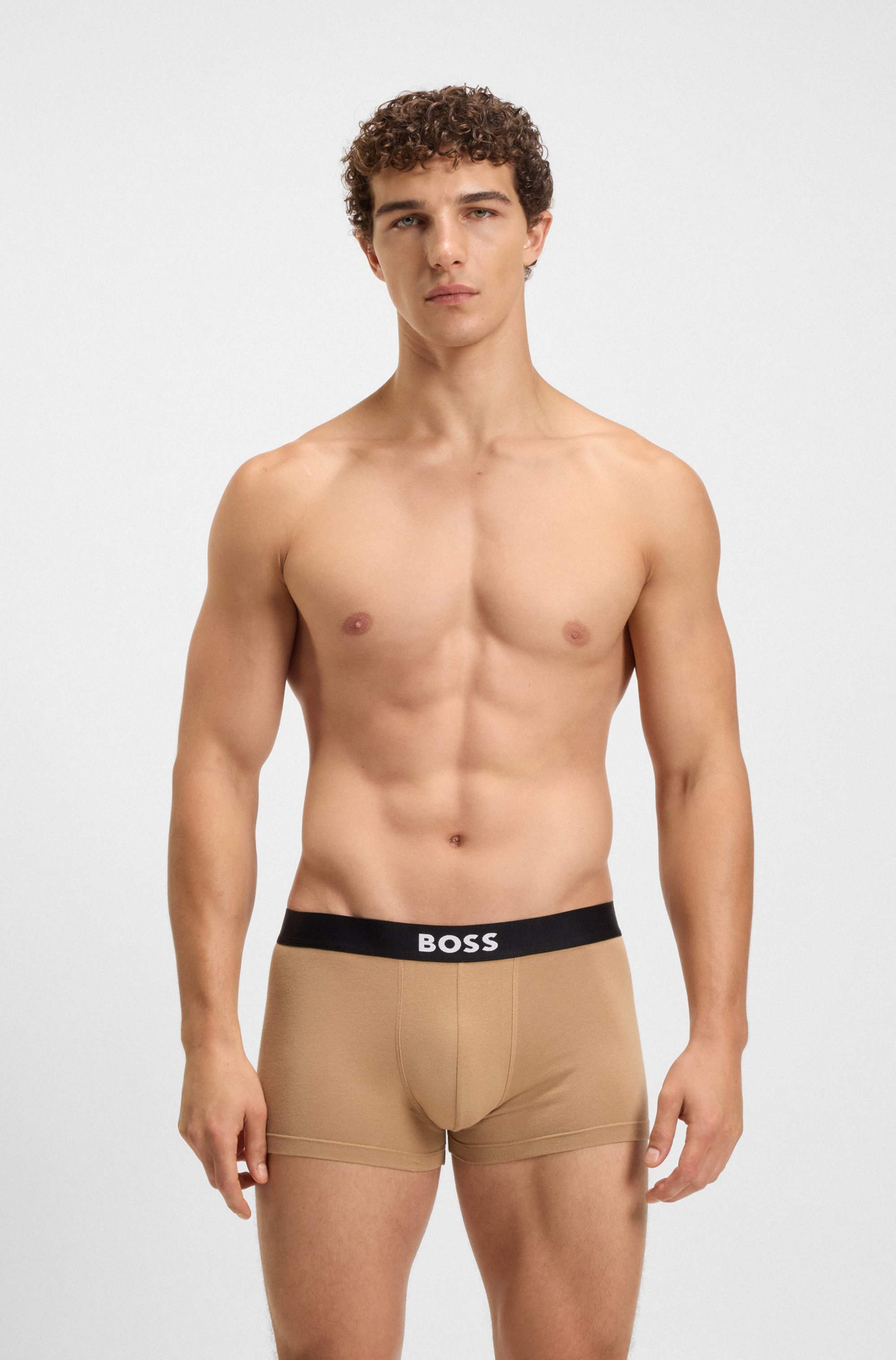 Three-pack of trunks in stretch cotton