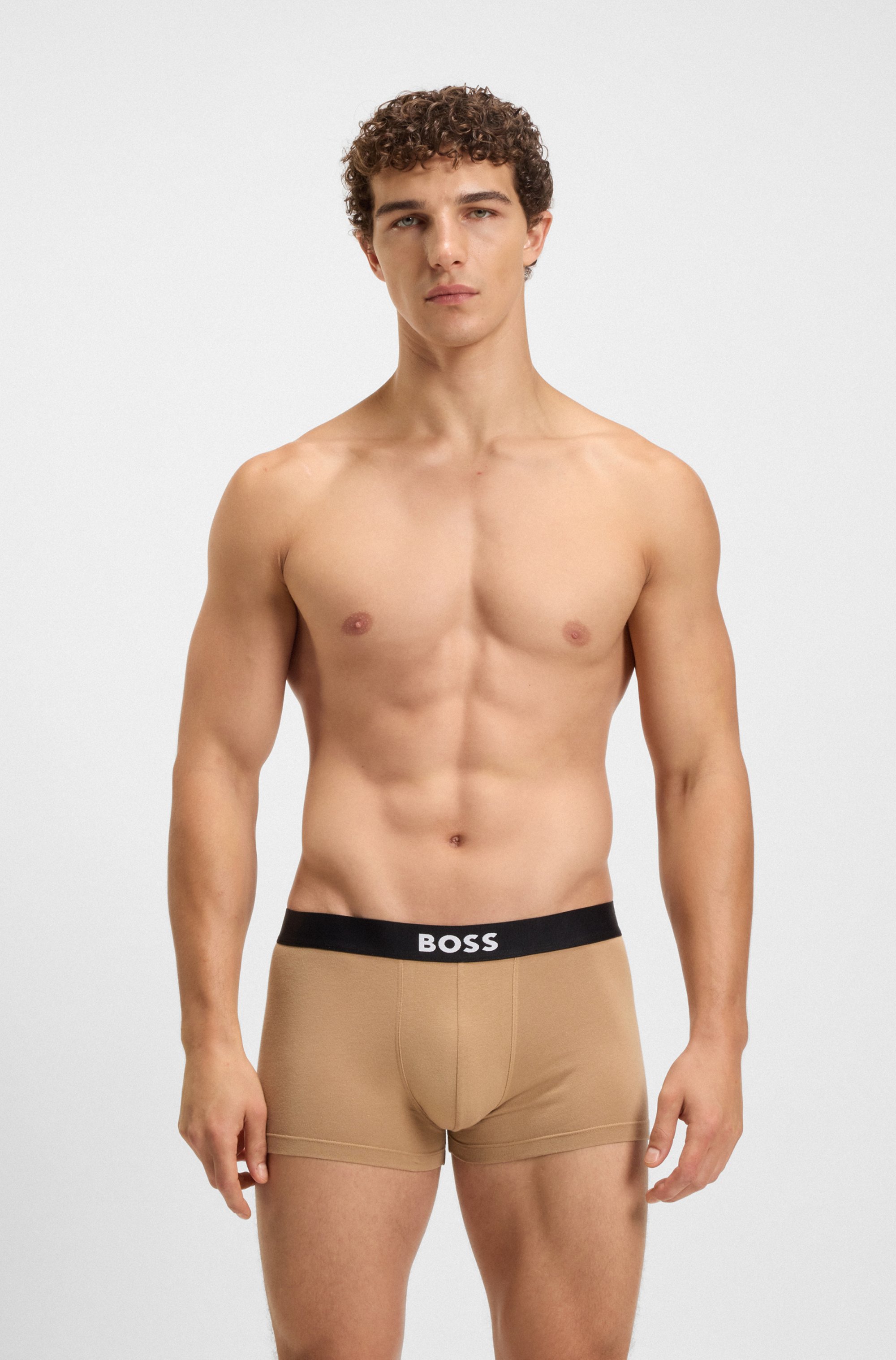 Three-pack of trunks in stretch cotton