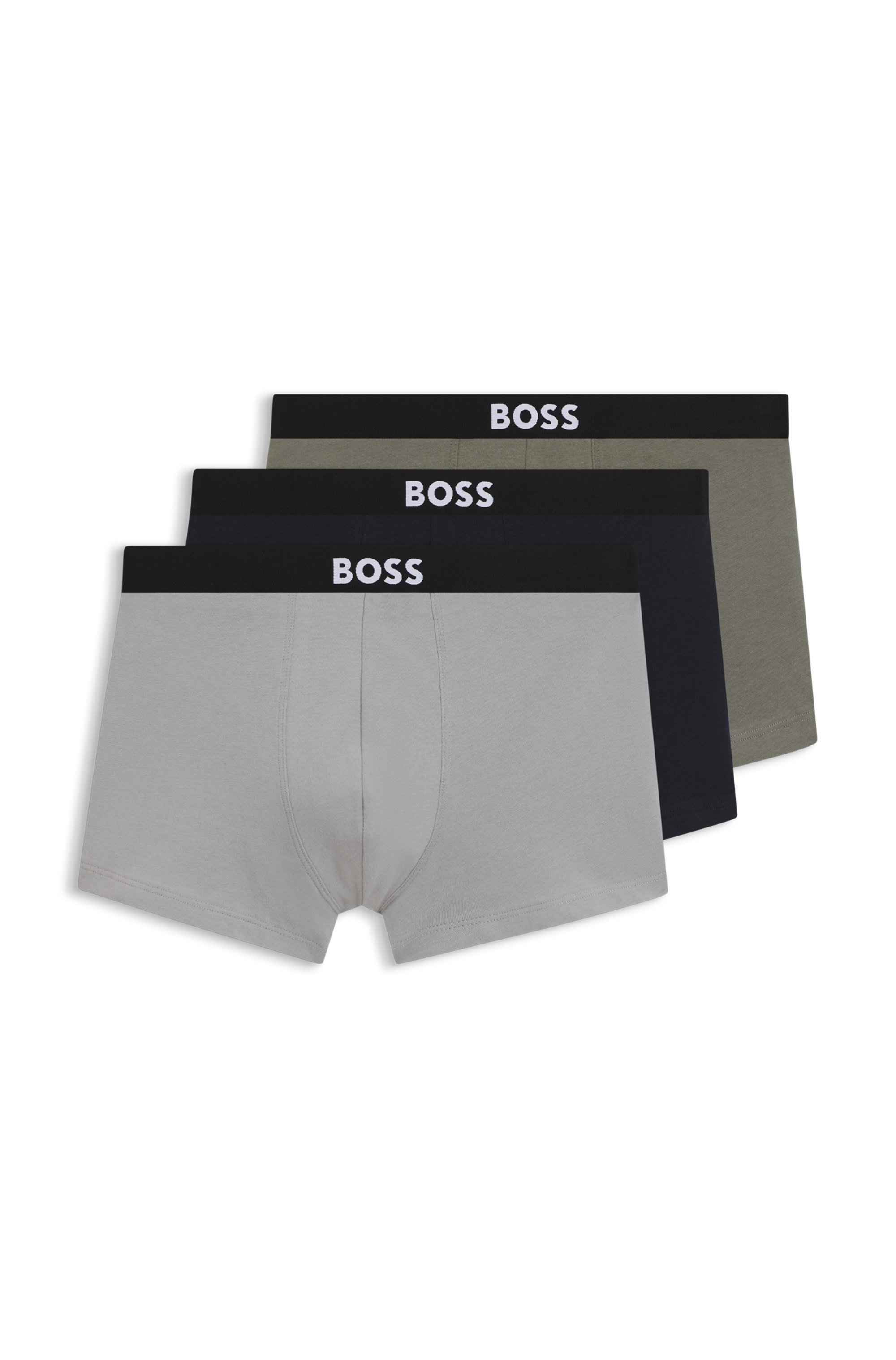 Three-pack of trunks in stretch cotton