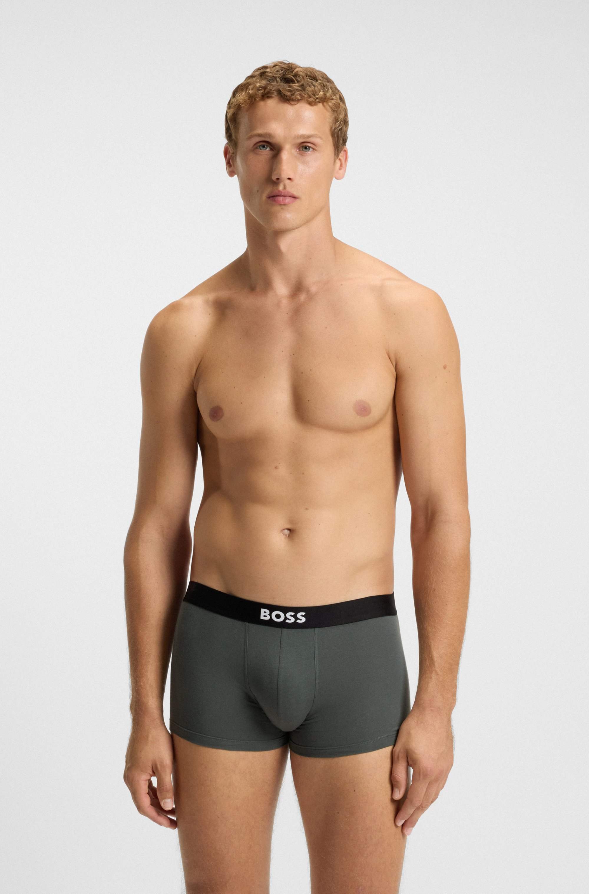 Three-pack of trunks in stretch cotton
