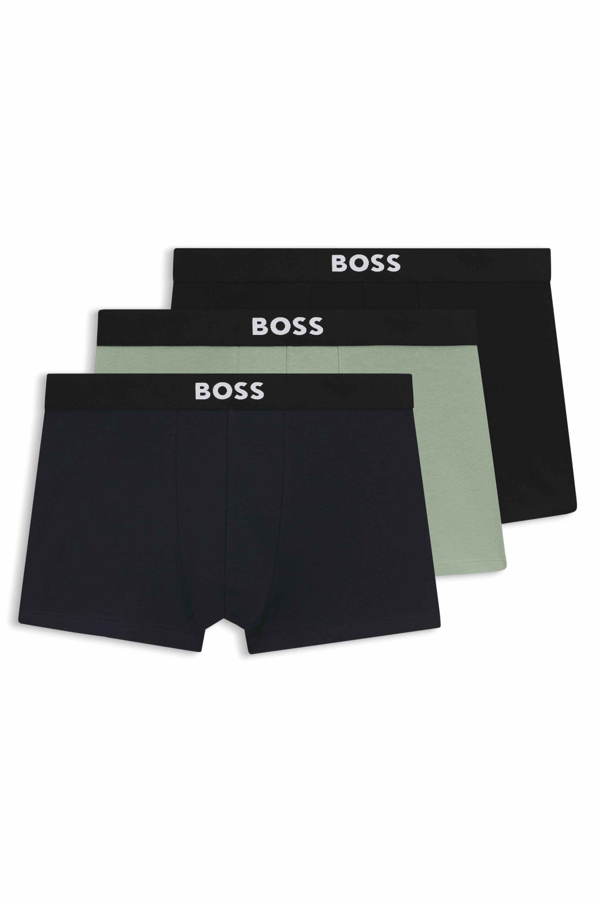 Three-pack of trunks in stretch cotton