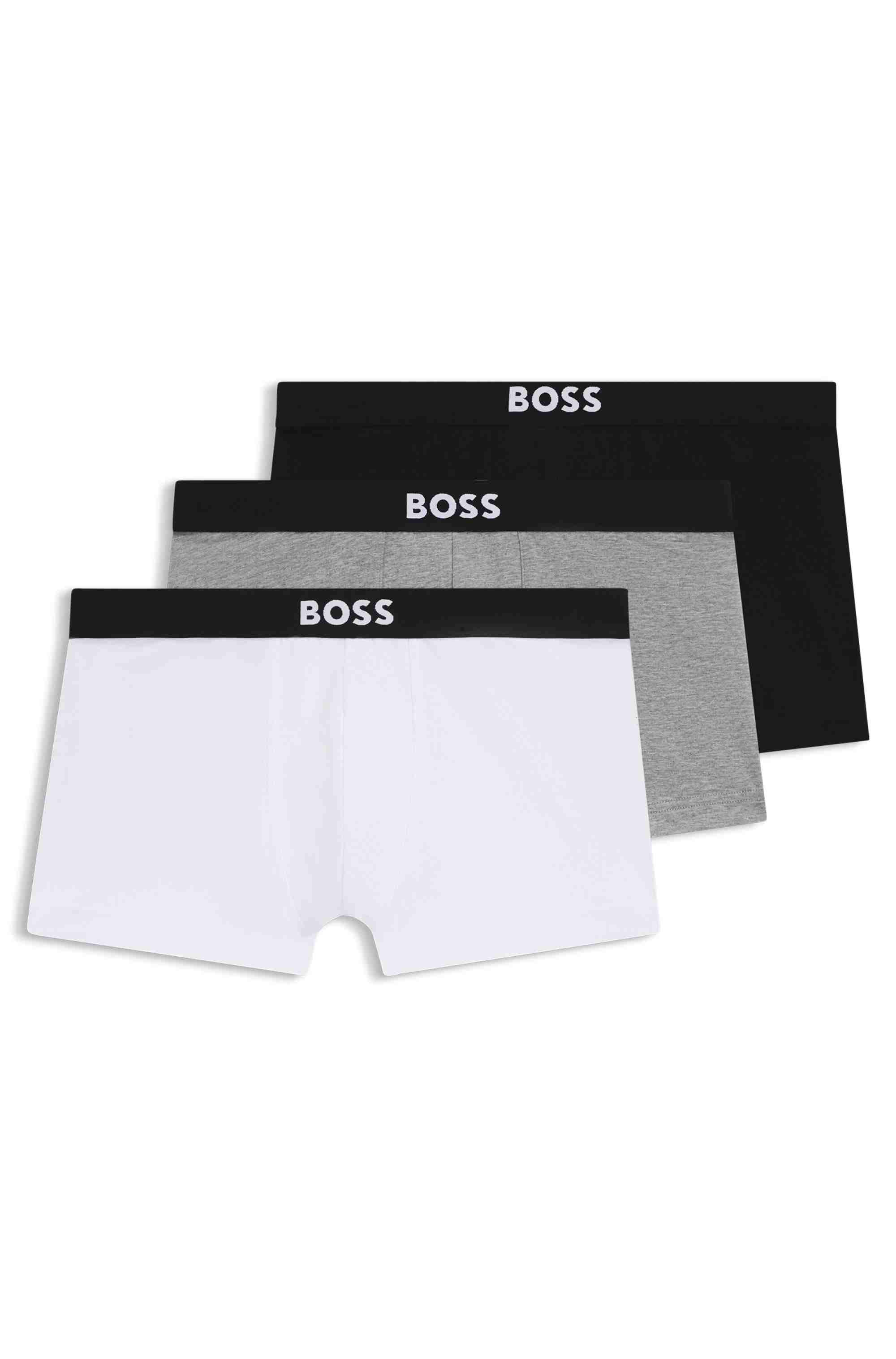 Three-pack of stretch-cotton trunks with logo waistbands