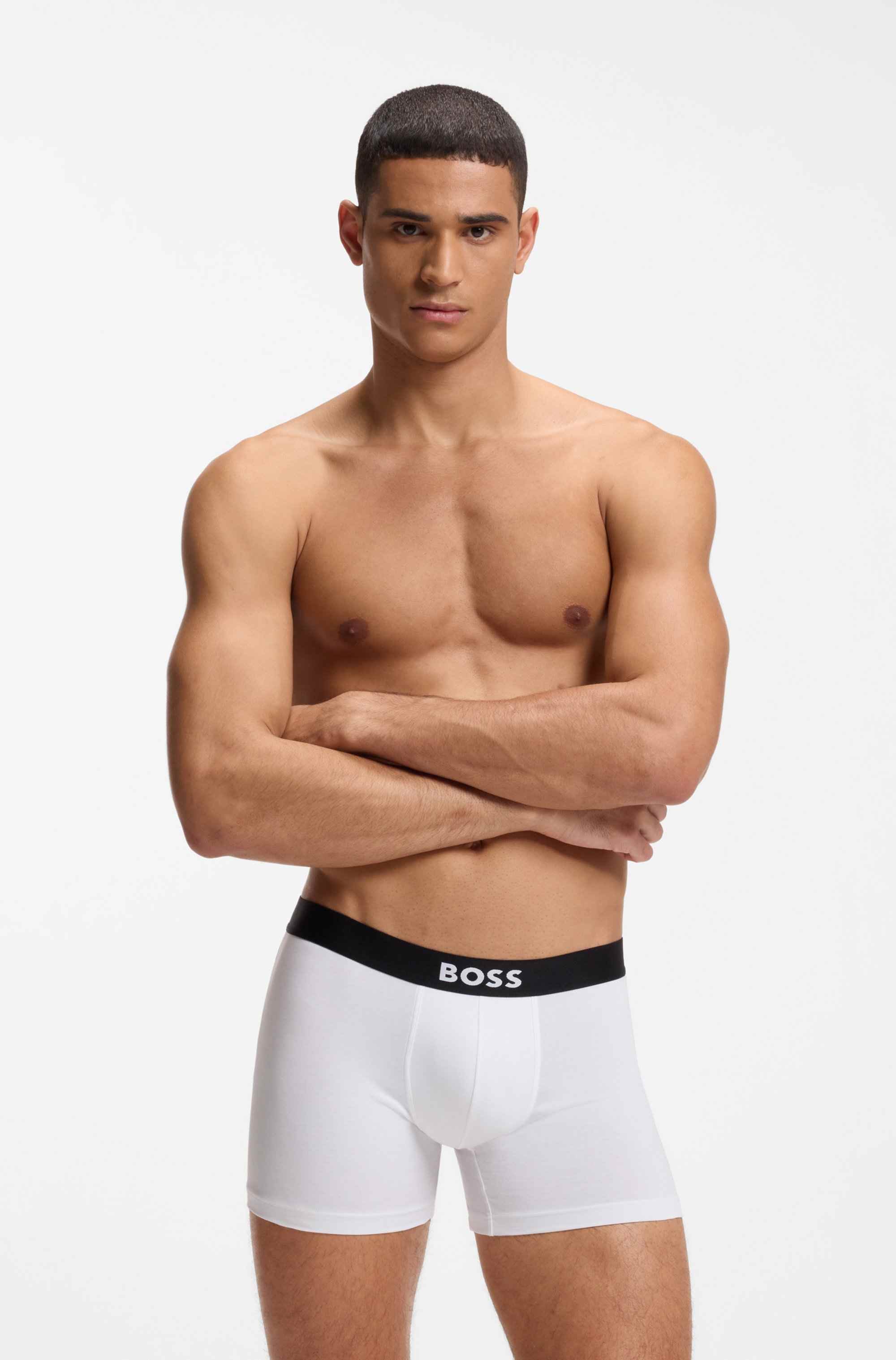 Three-pack of boxer briefs in stretch cotton