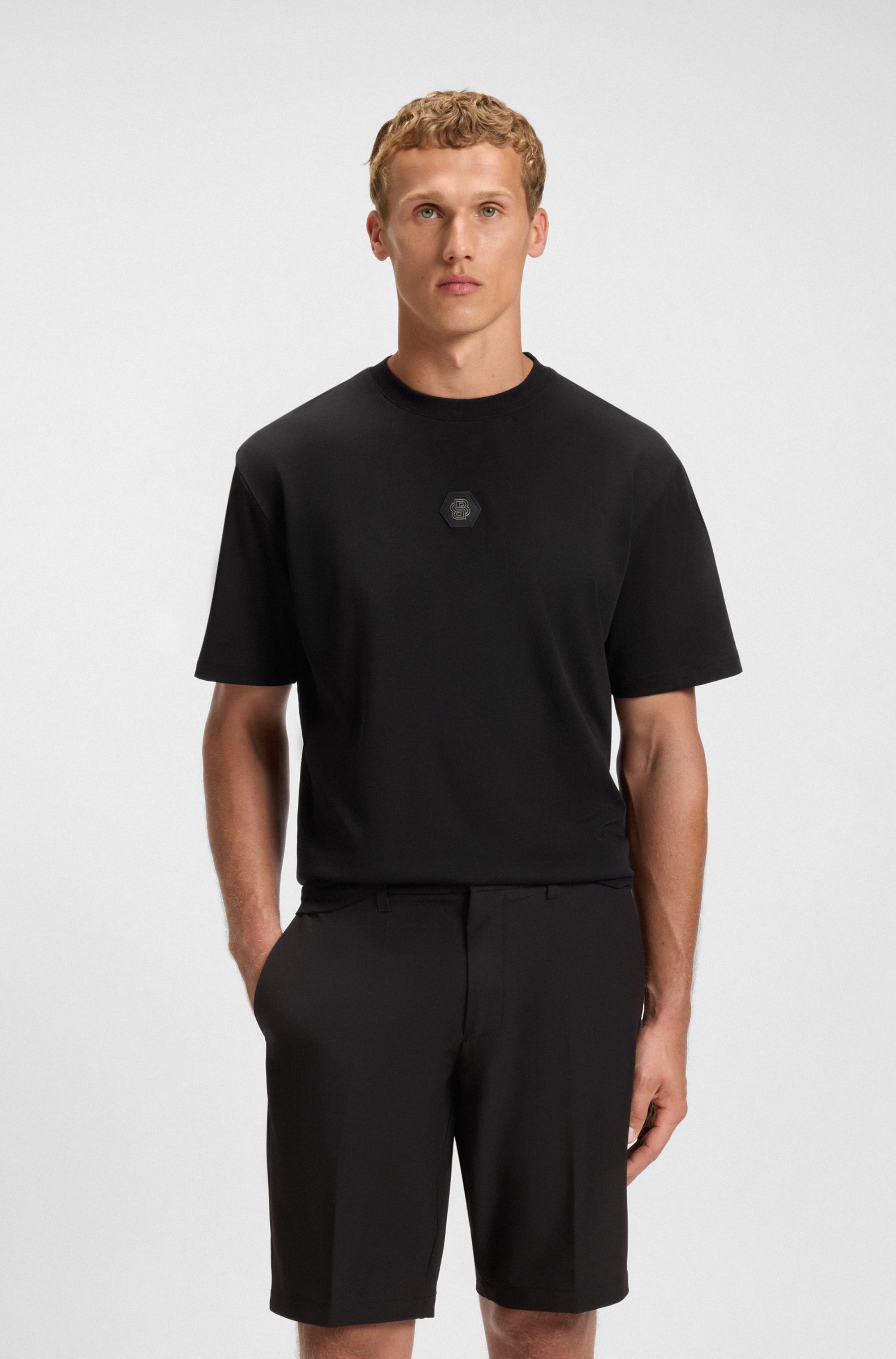 Cotton-jersey T-shirt with Double B monogram