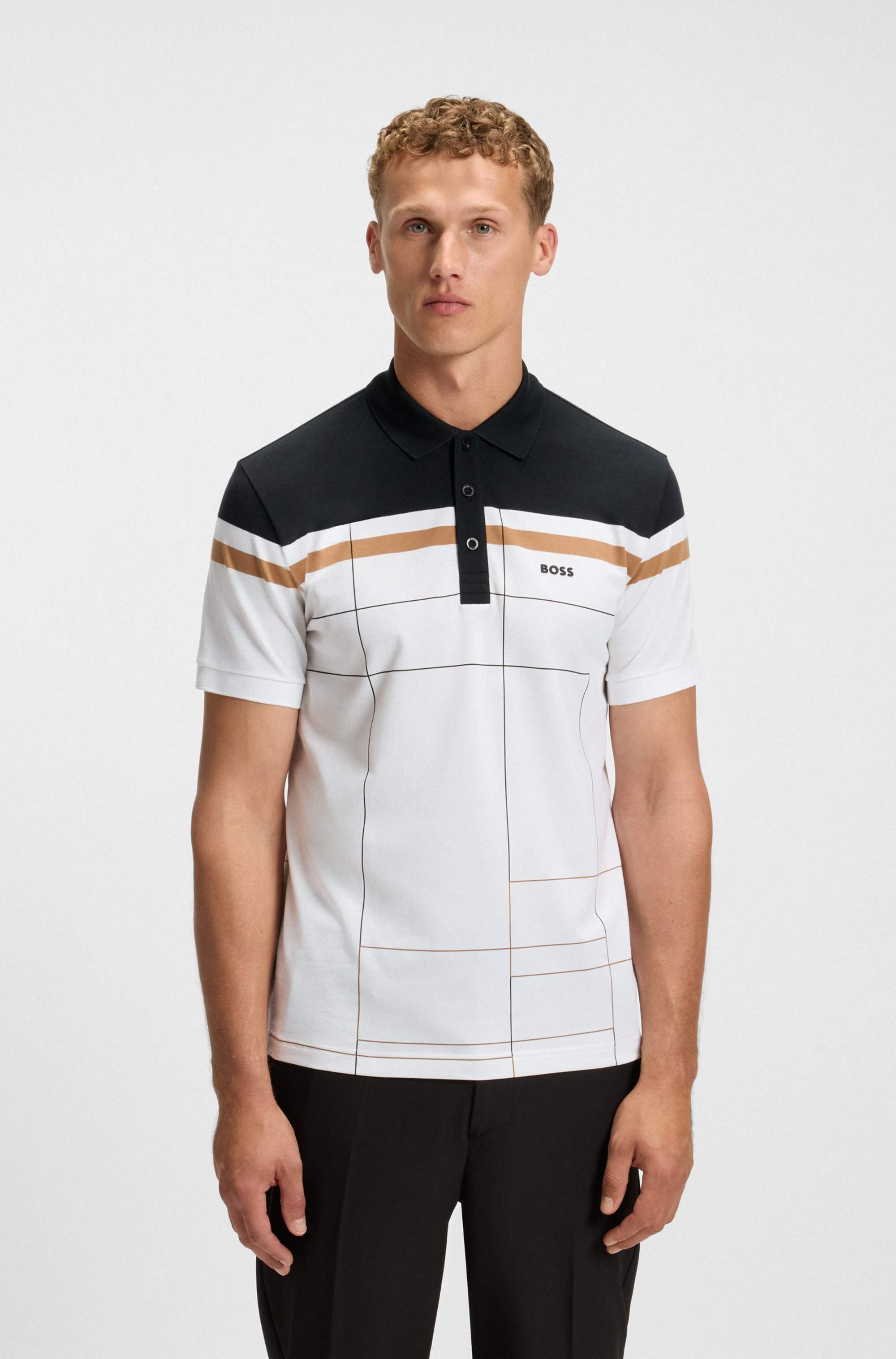 Slim-fit polo shirt in quick-dry stretch cotton