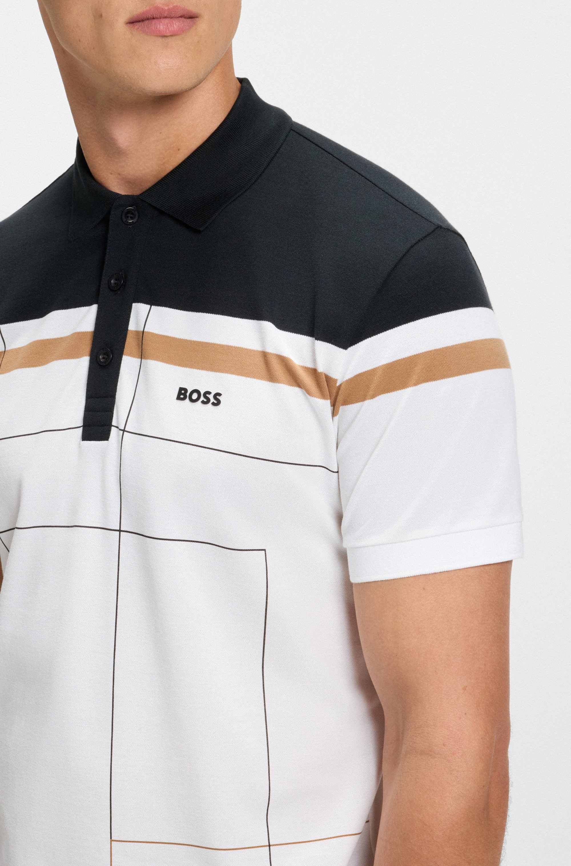 Slim-fit polo shirt in quick-dry stretch cotton