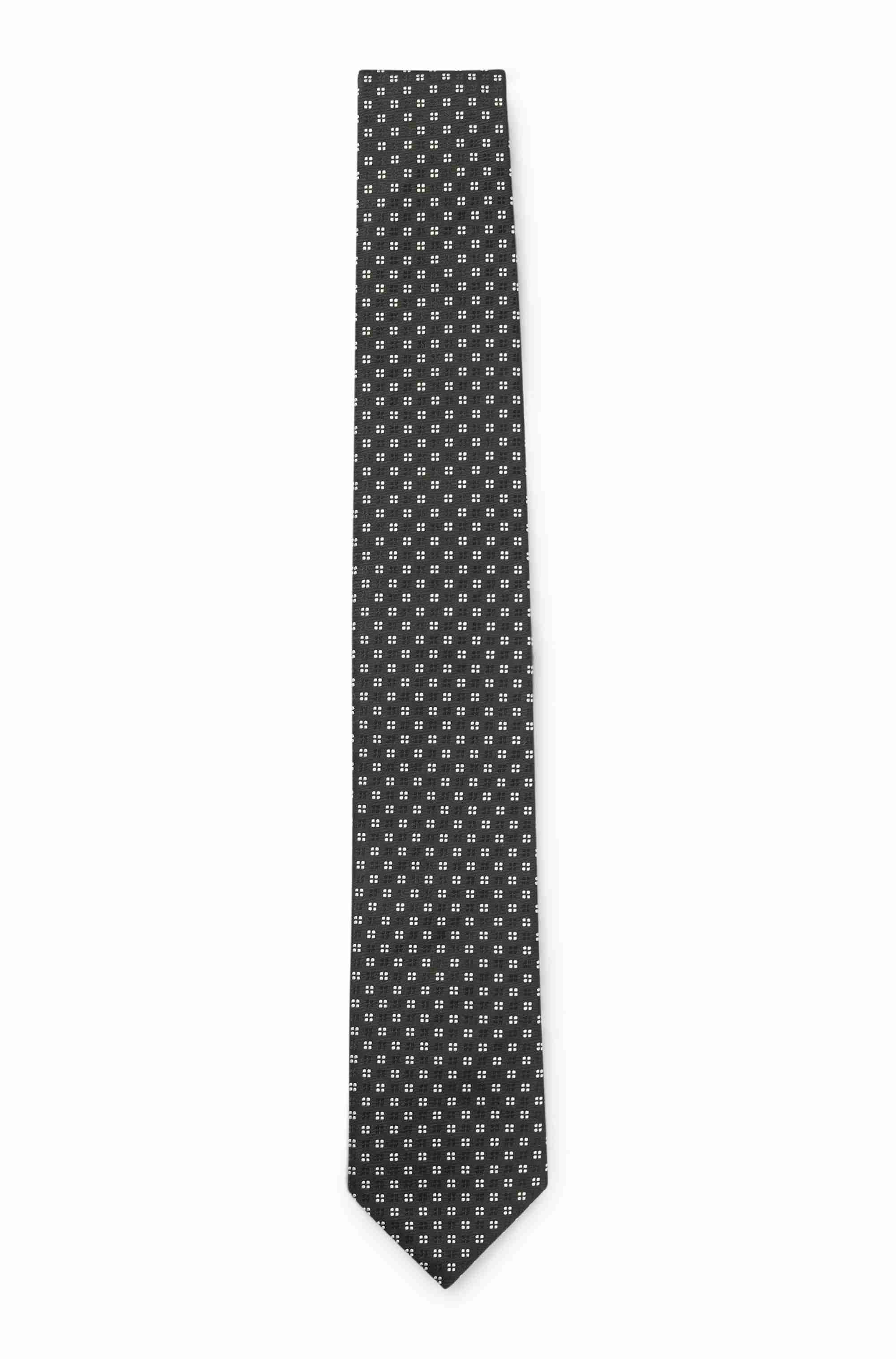 Silk-blend tie with jacquard pattern