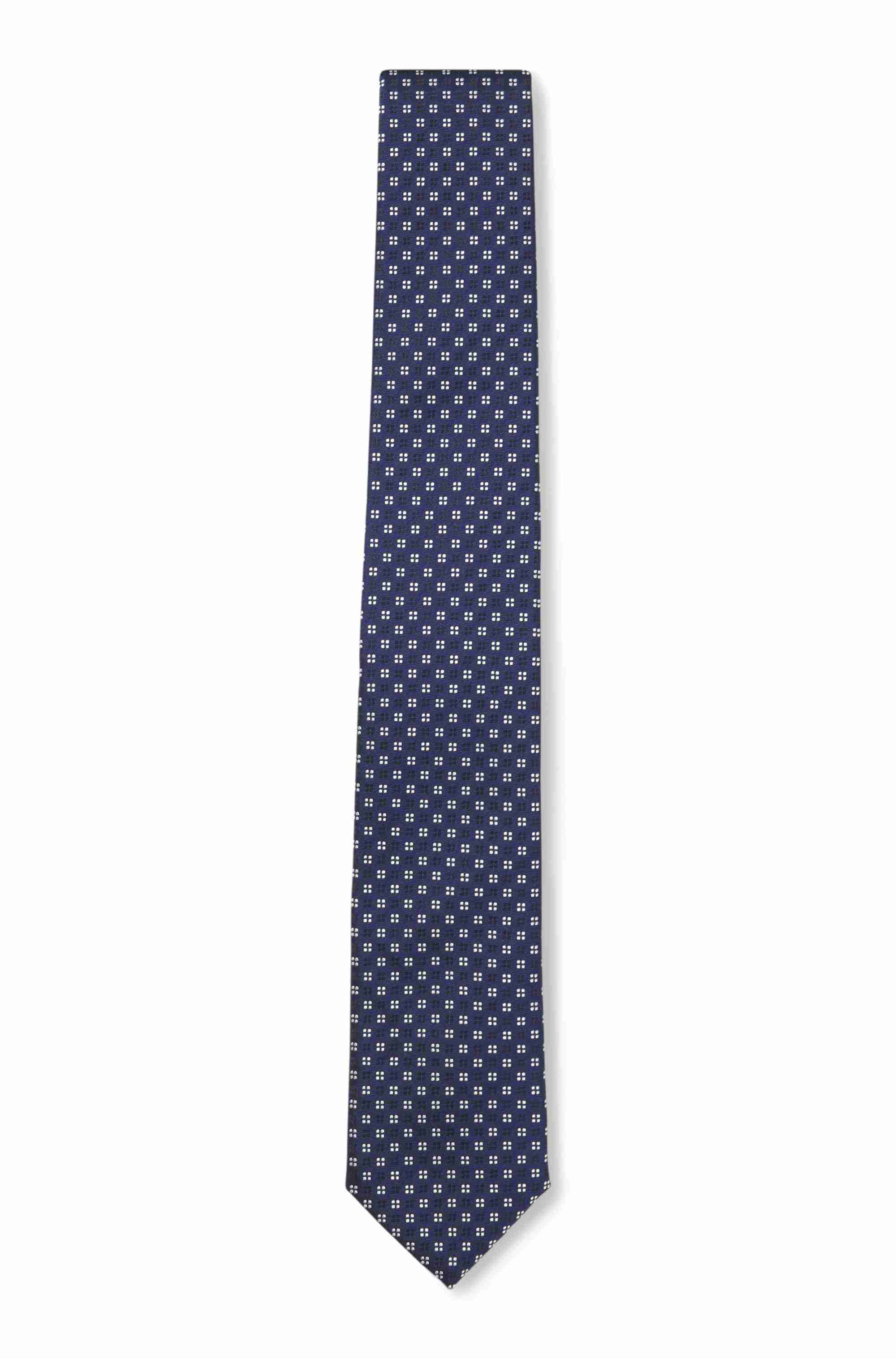Silk-blend tie with jacquard pattern