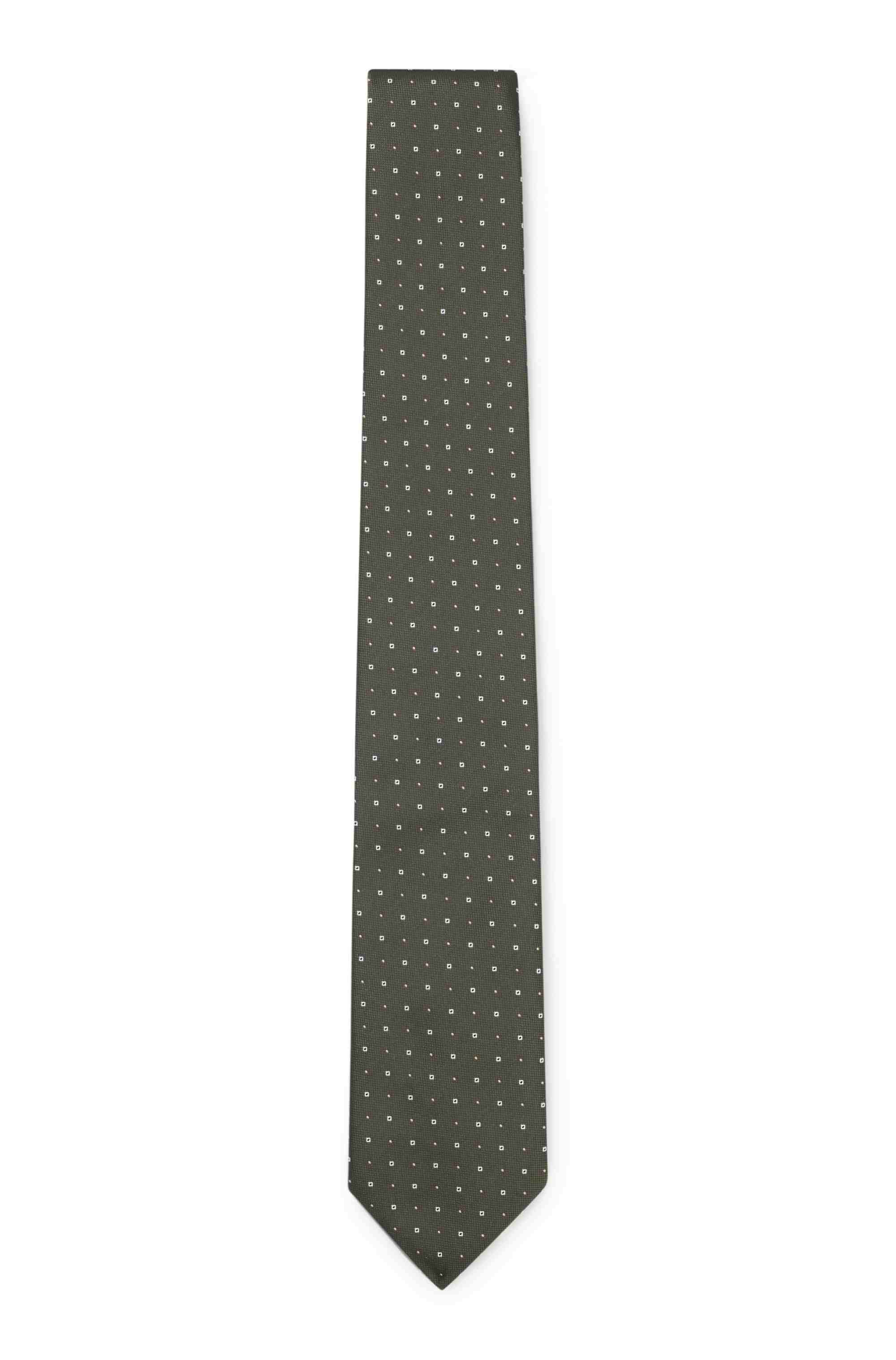 Silk-blend tie with jacquard pattern