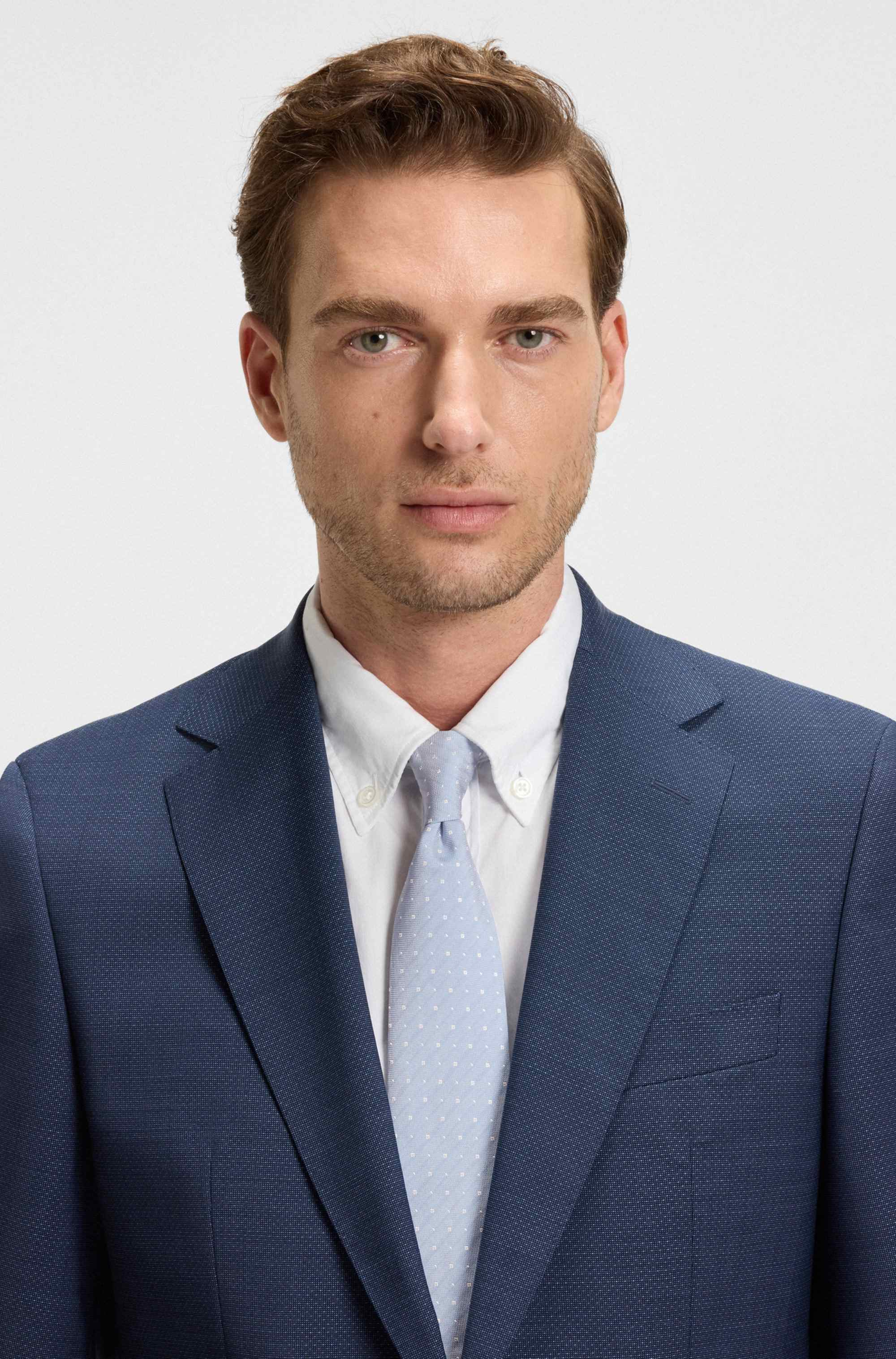 Silk-blend tie with jacquard pattern