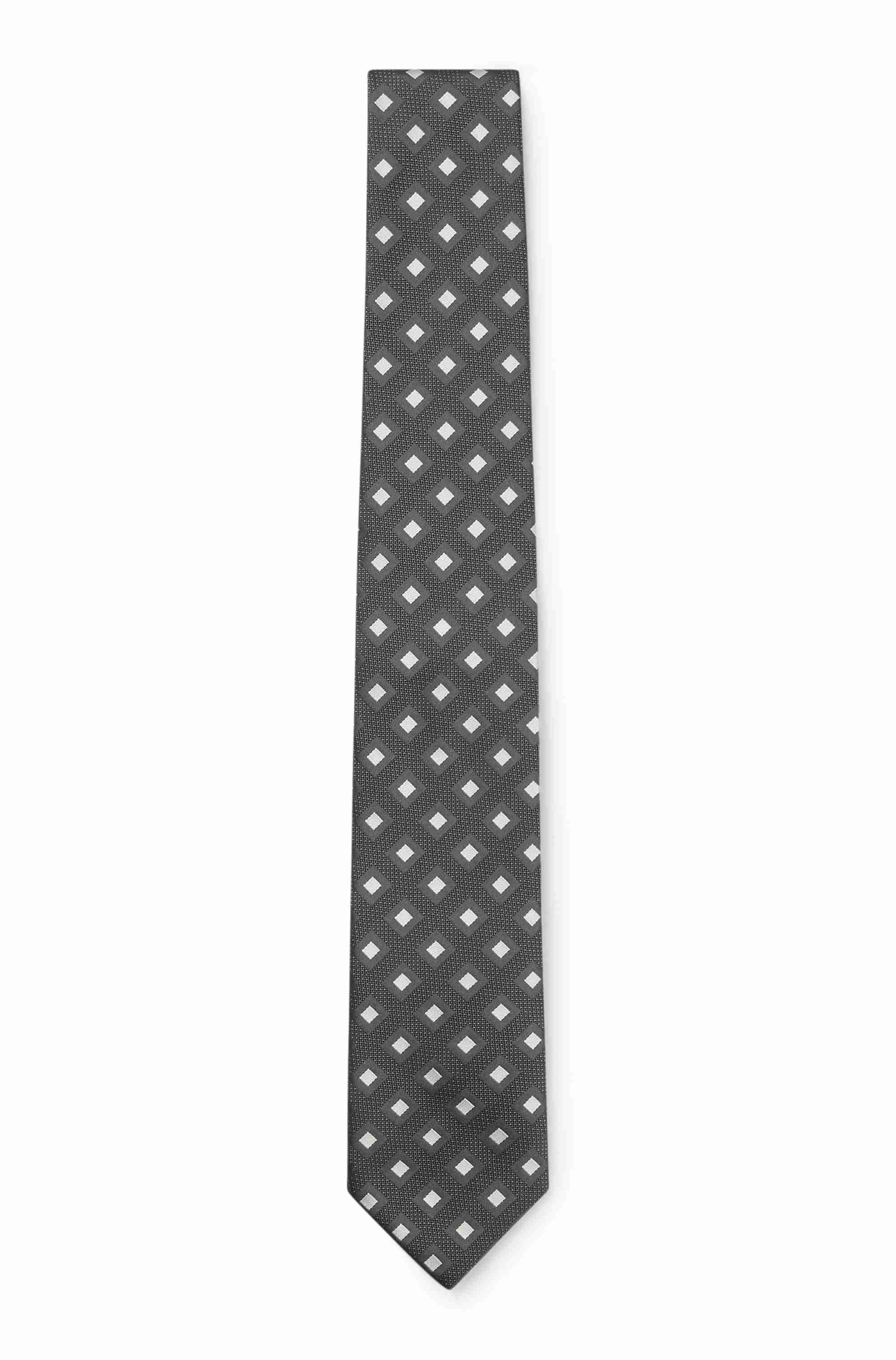 Silk-blend tie with jacquard pattern
