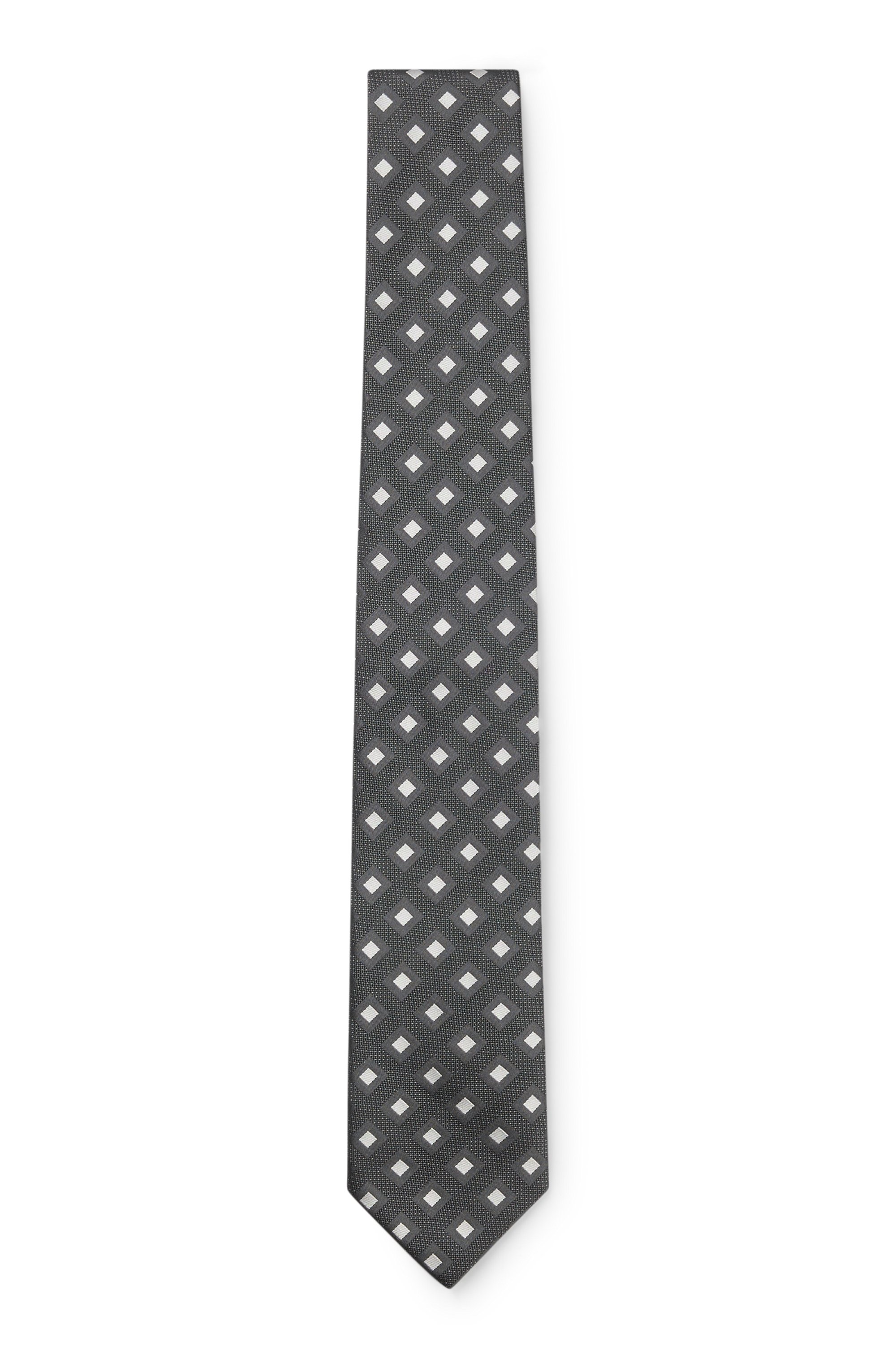 Silk-blend tie with jacquard pattern