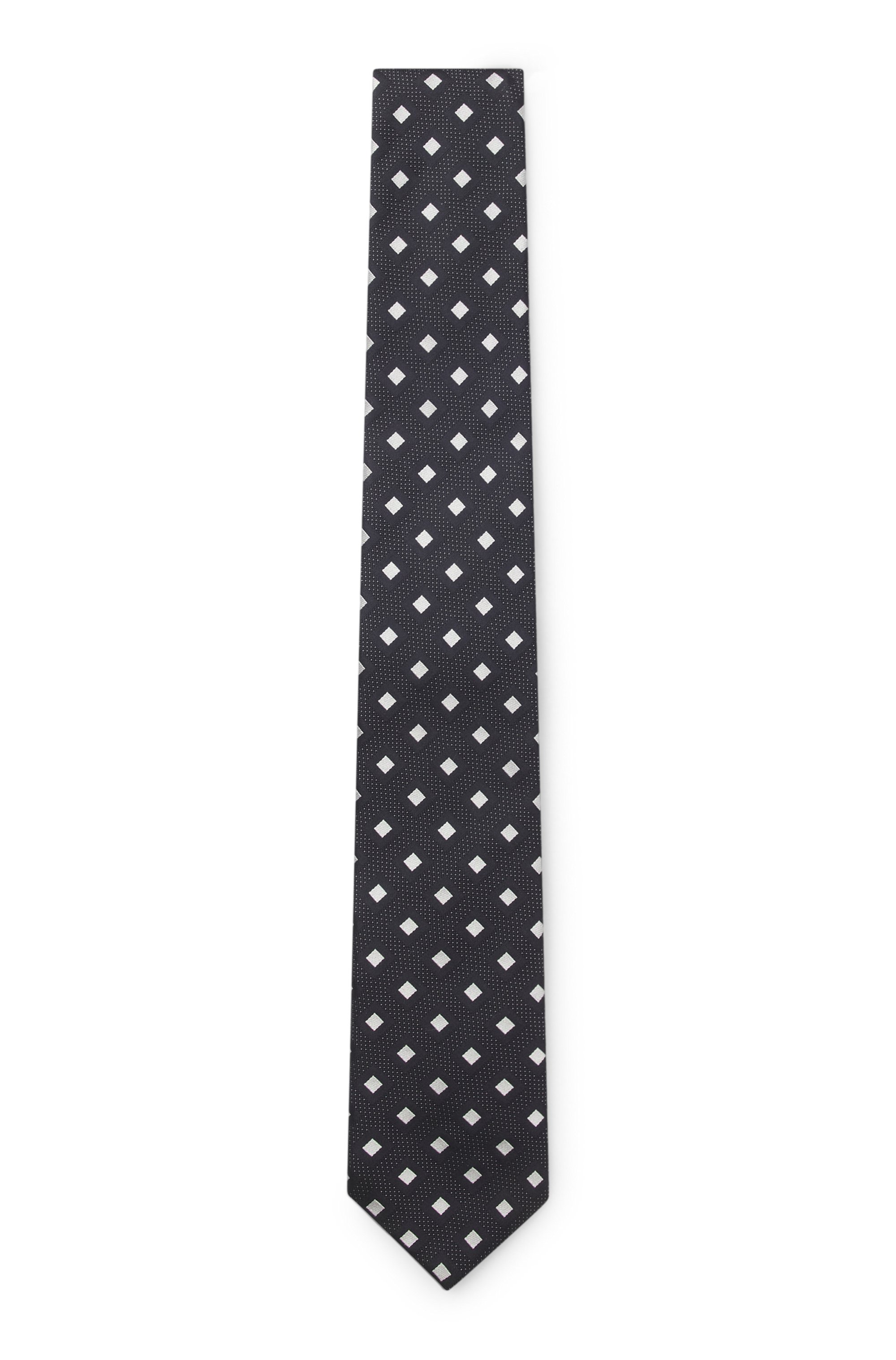 Silk-blend tie with jacquard pattern