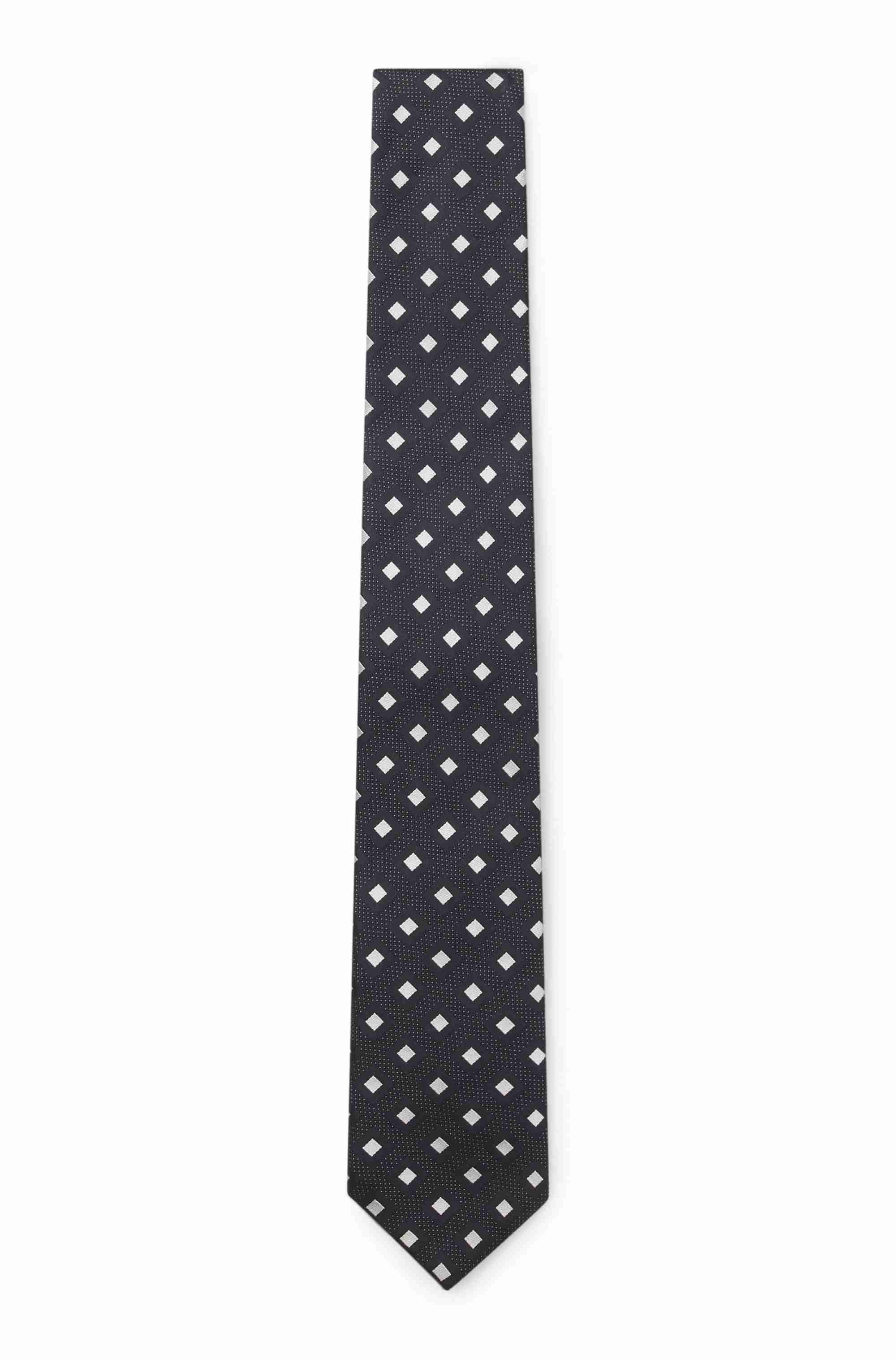 Silk-blend tie with jacquard pattern