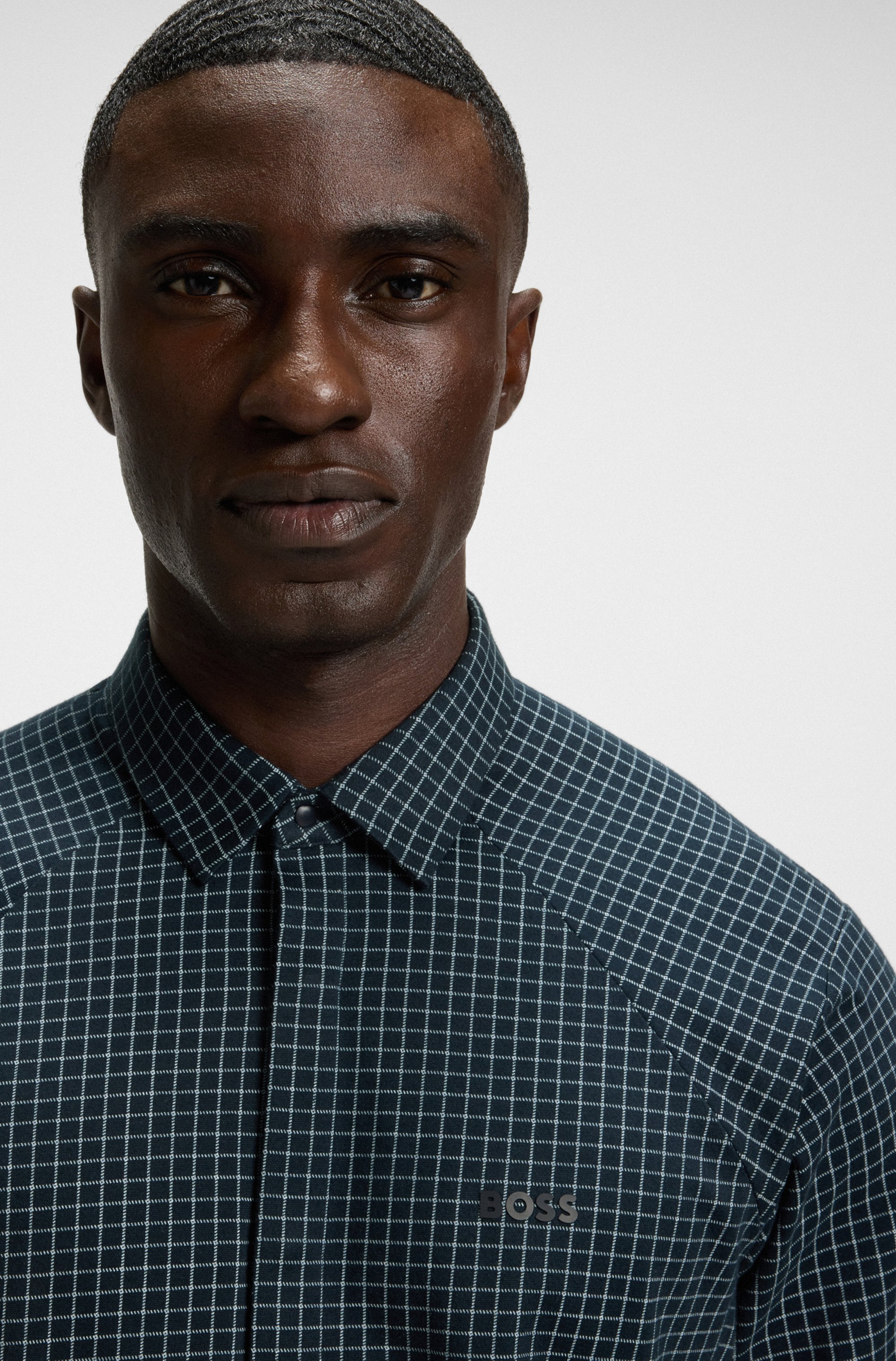 Regular-fit shirt in knitted cotton piqué