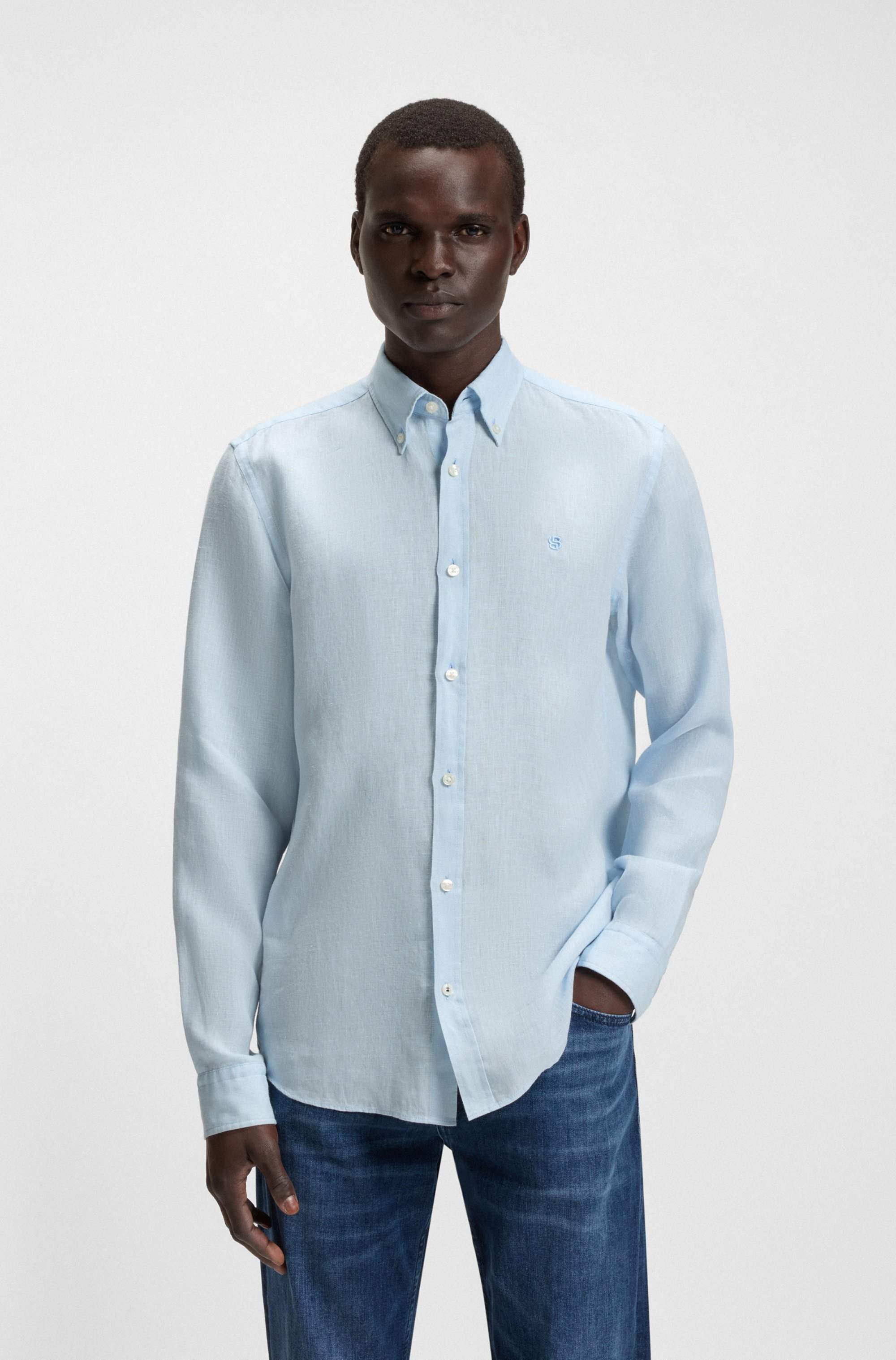 Slim-fit shirt in linen