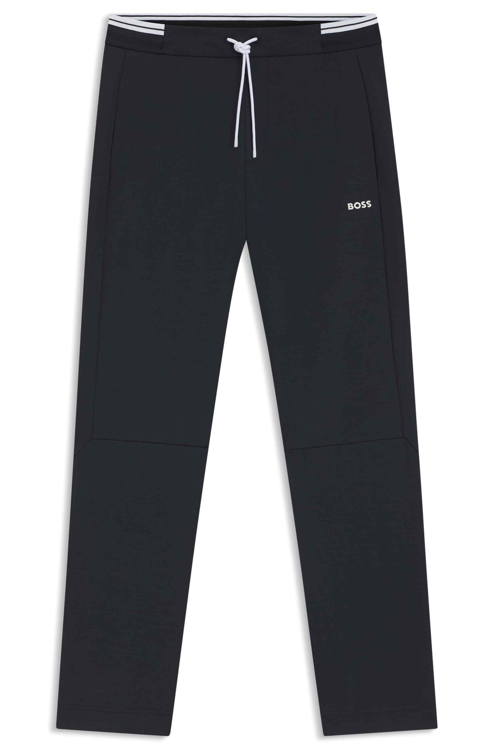 Cotton-blend tracksuit bottoms with striped waistband