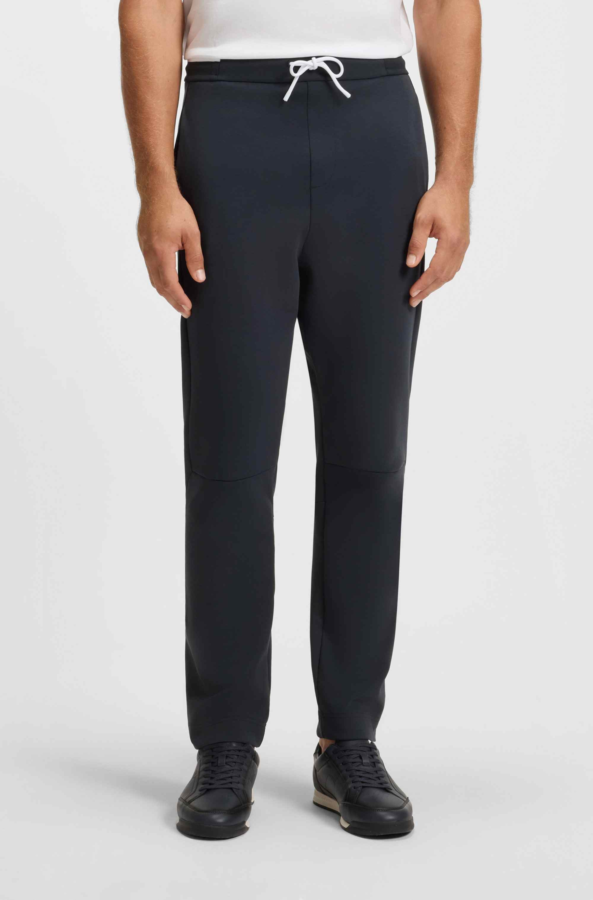 Cotton-blend tracksuit bottoms with striped waistband