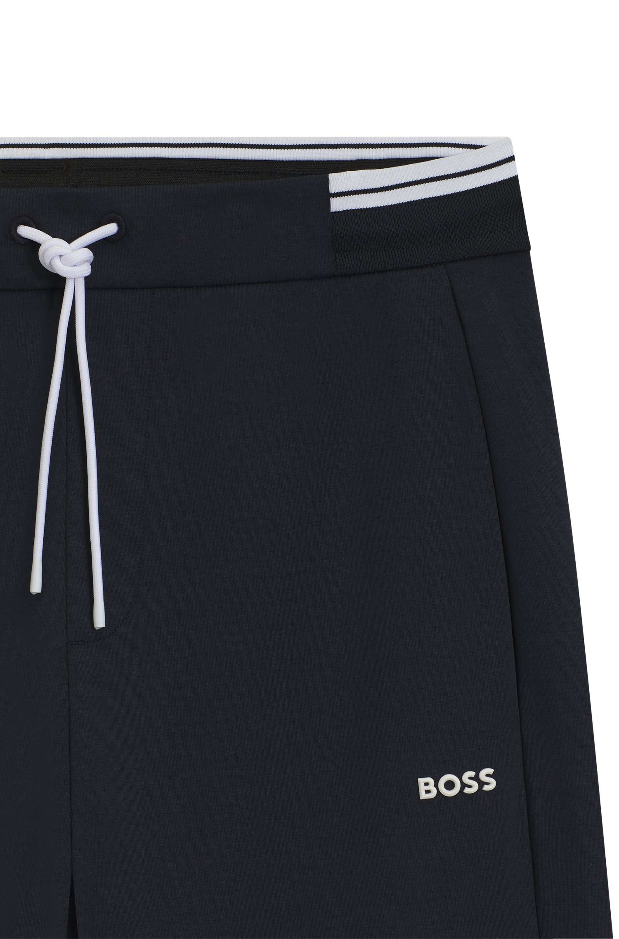 Cotton-blend tracksuit bottoms with striped waistband