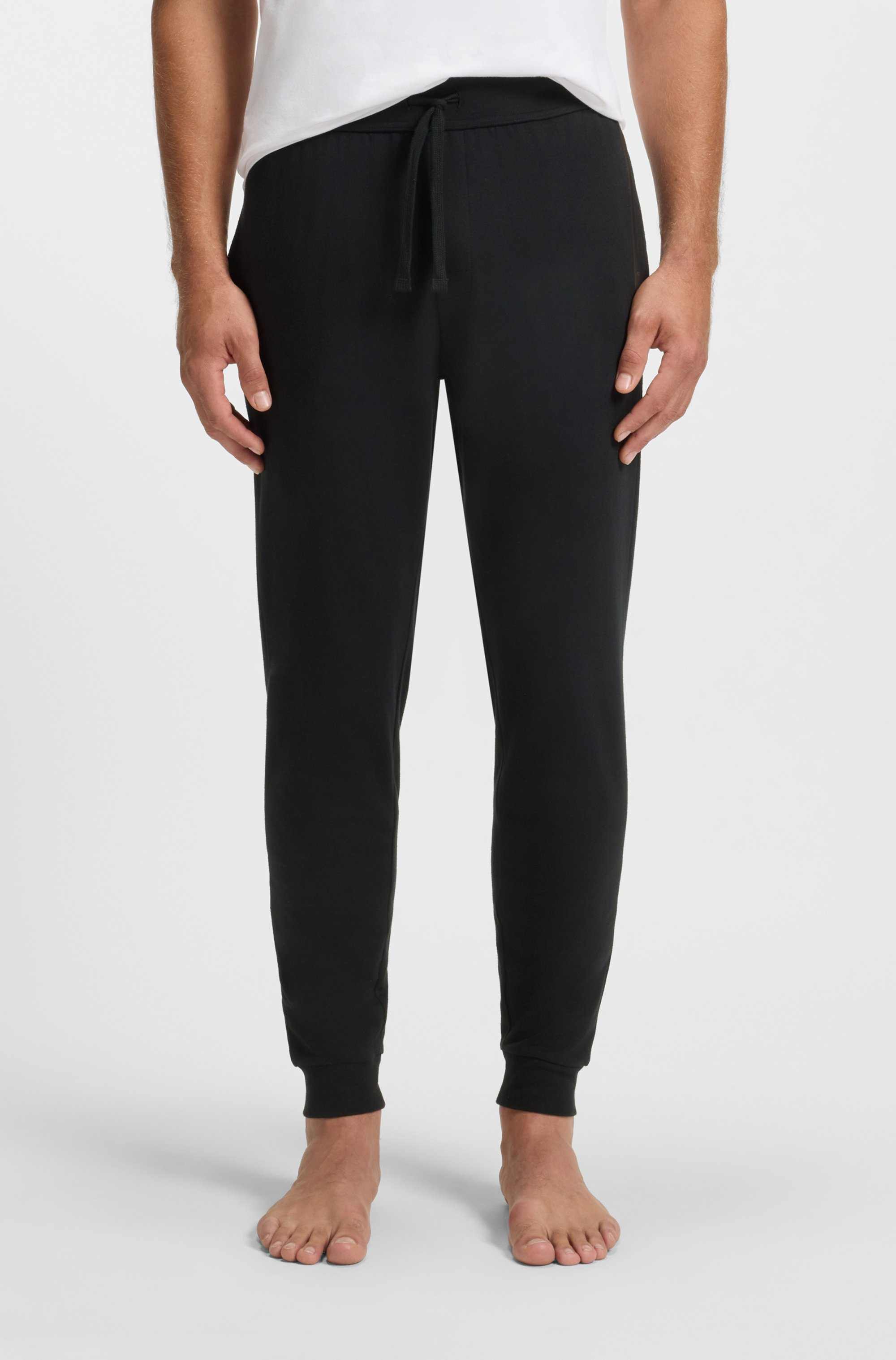 Cotton-terry tracksuit bottoms with logo print