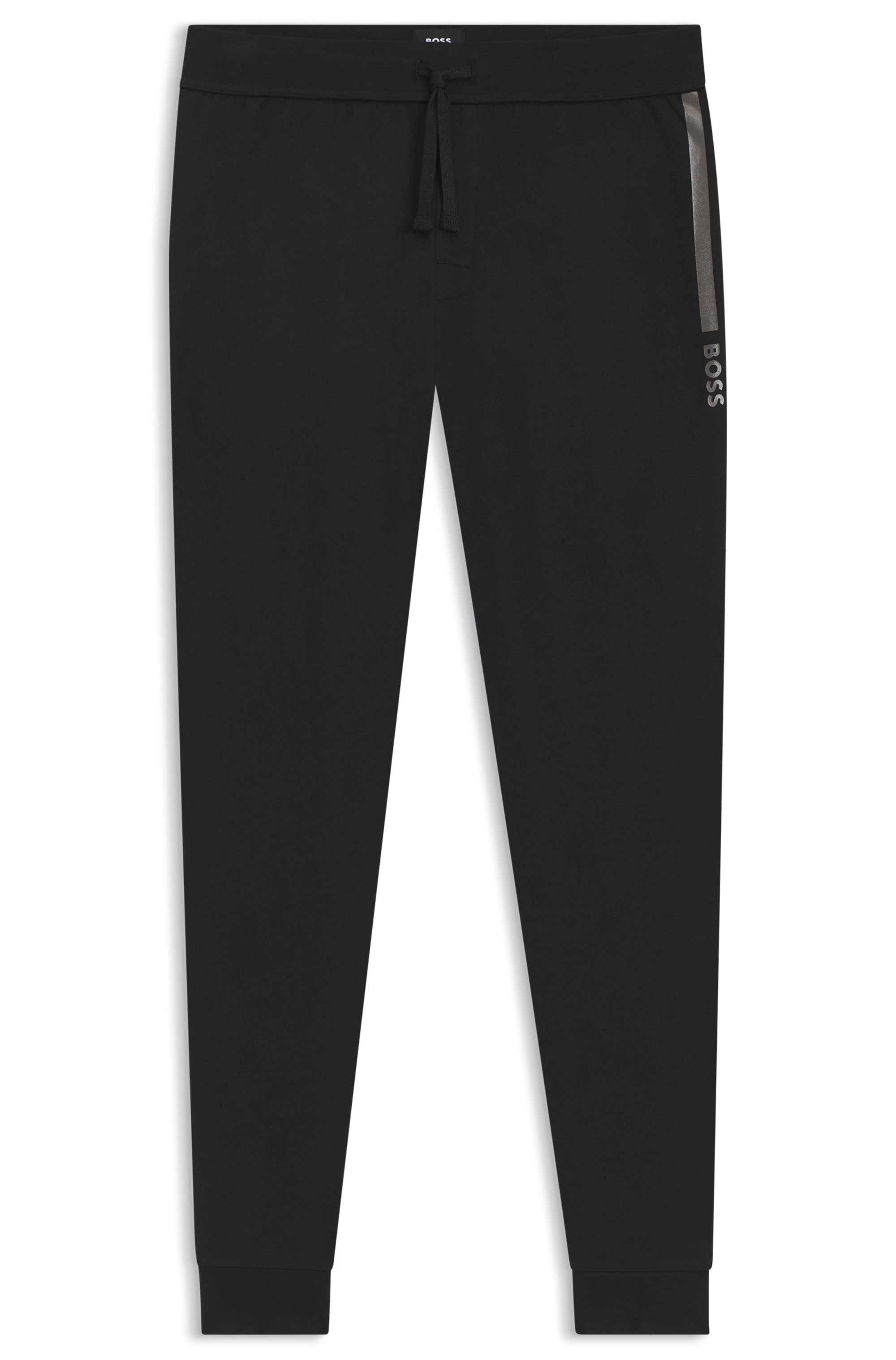 Cotton-terry tracksuit bottoms with logo print
