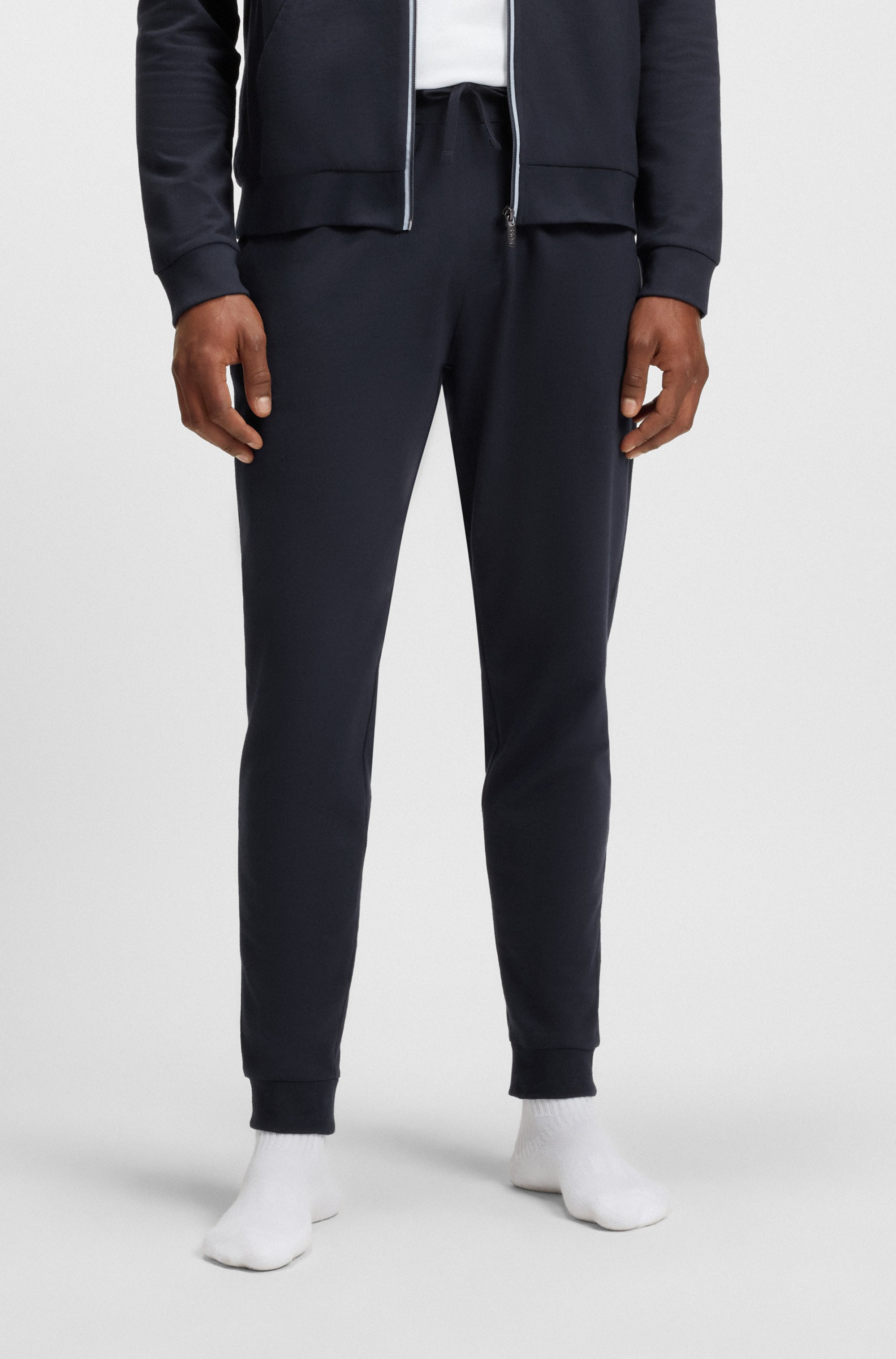 Cotton-terry tracksuit bottoms with logo print