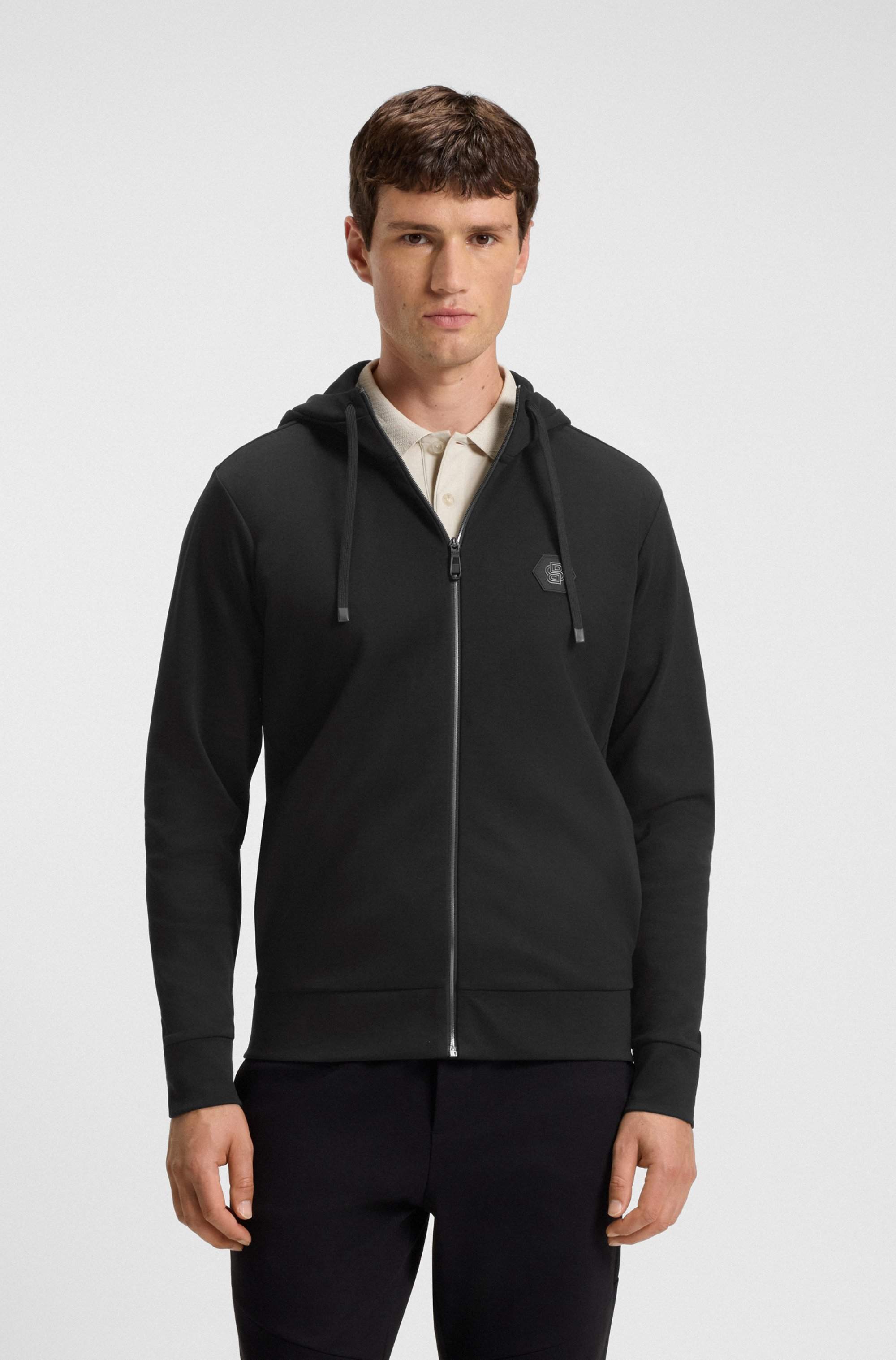 Relaxed-fit cotton-blend hoodie with Double B monogram