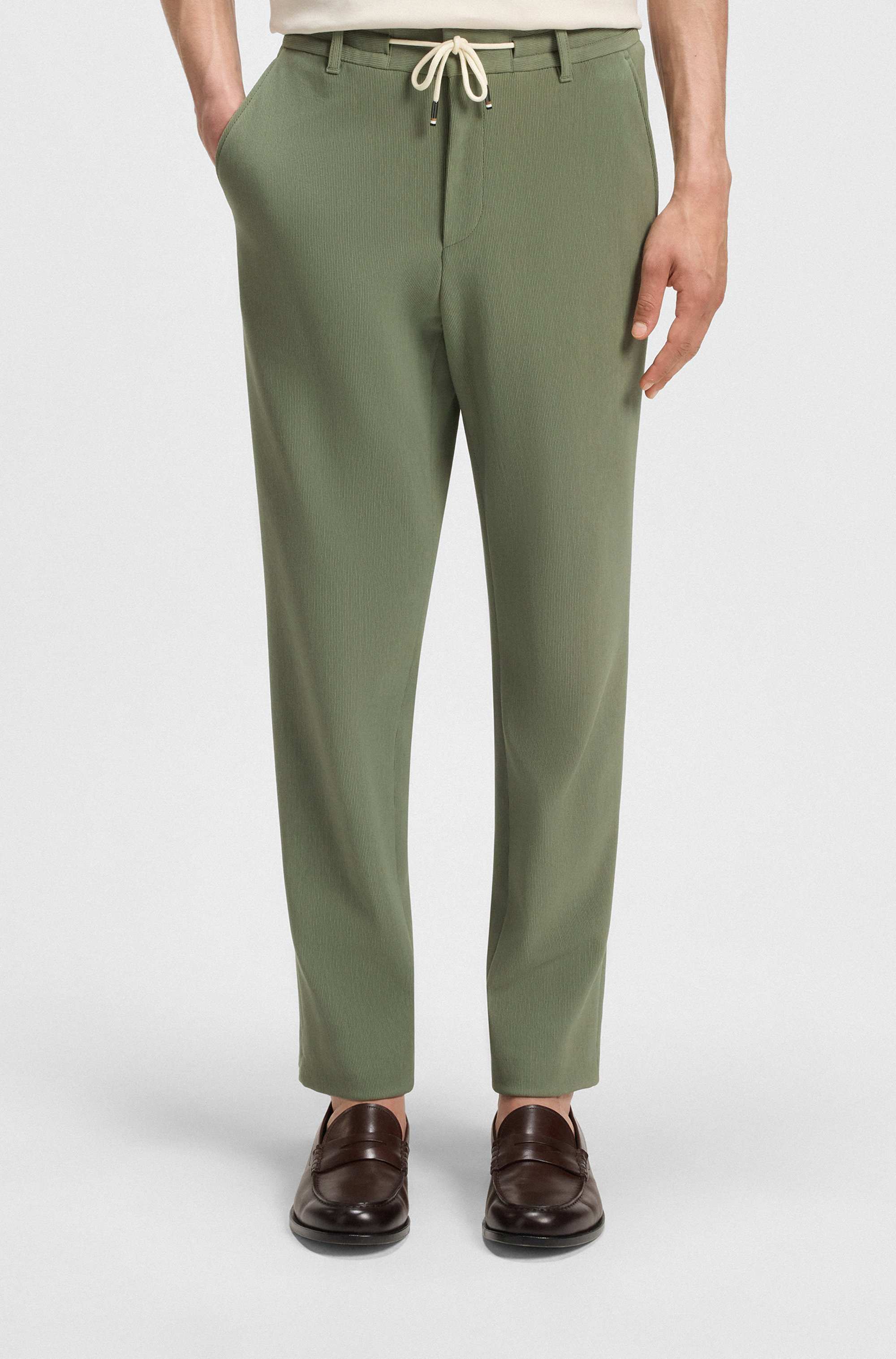 Tapered-fit trousers in a cotton blend