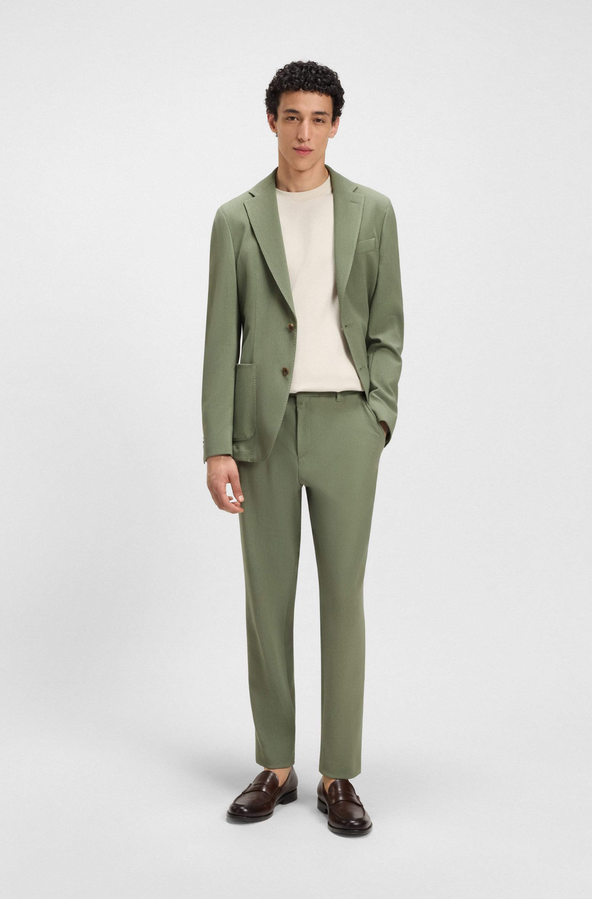 Tapered-fit trousers in a cotton blend