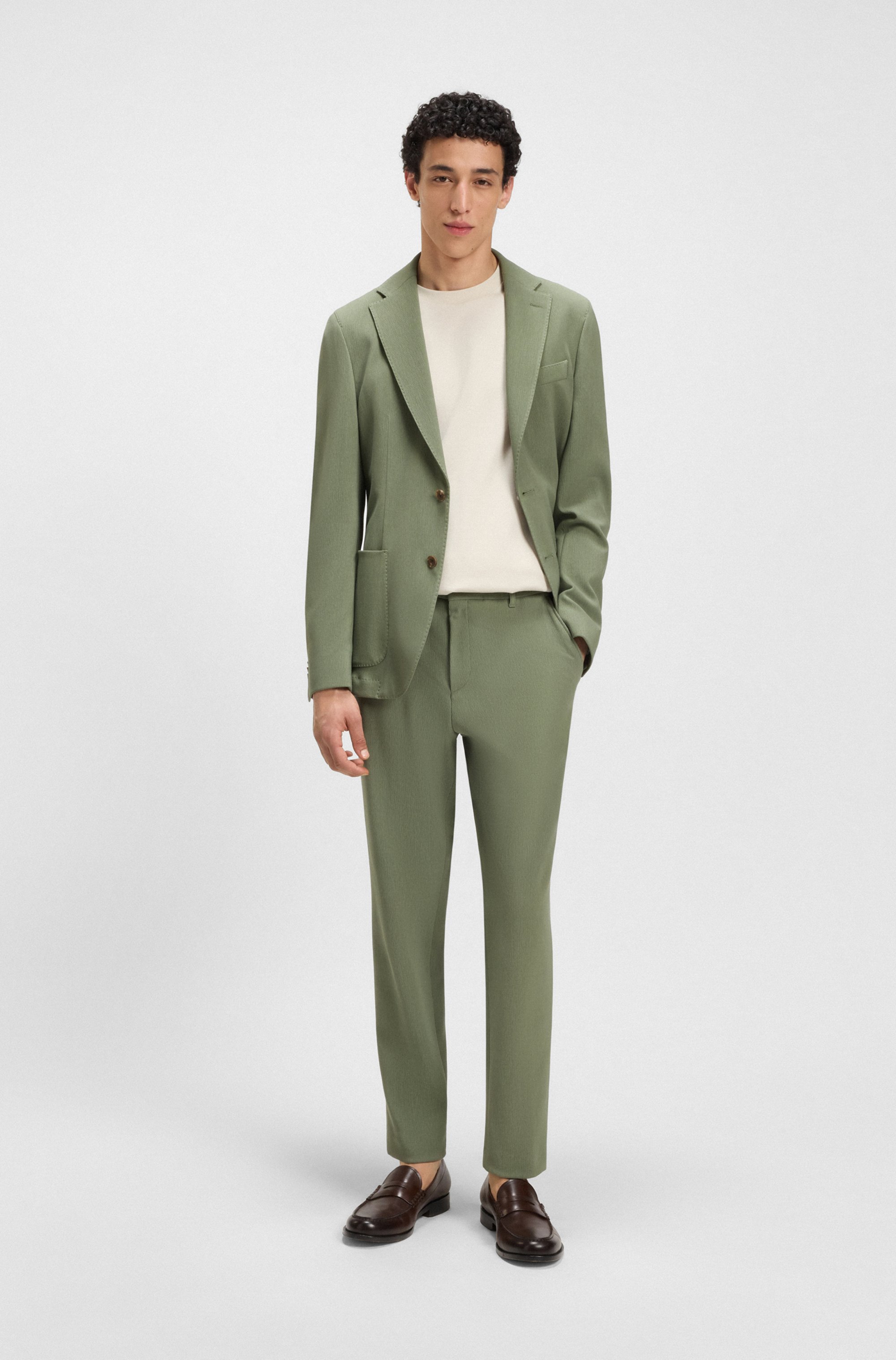 Tapered-fit trousers in a cotton blend
