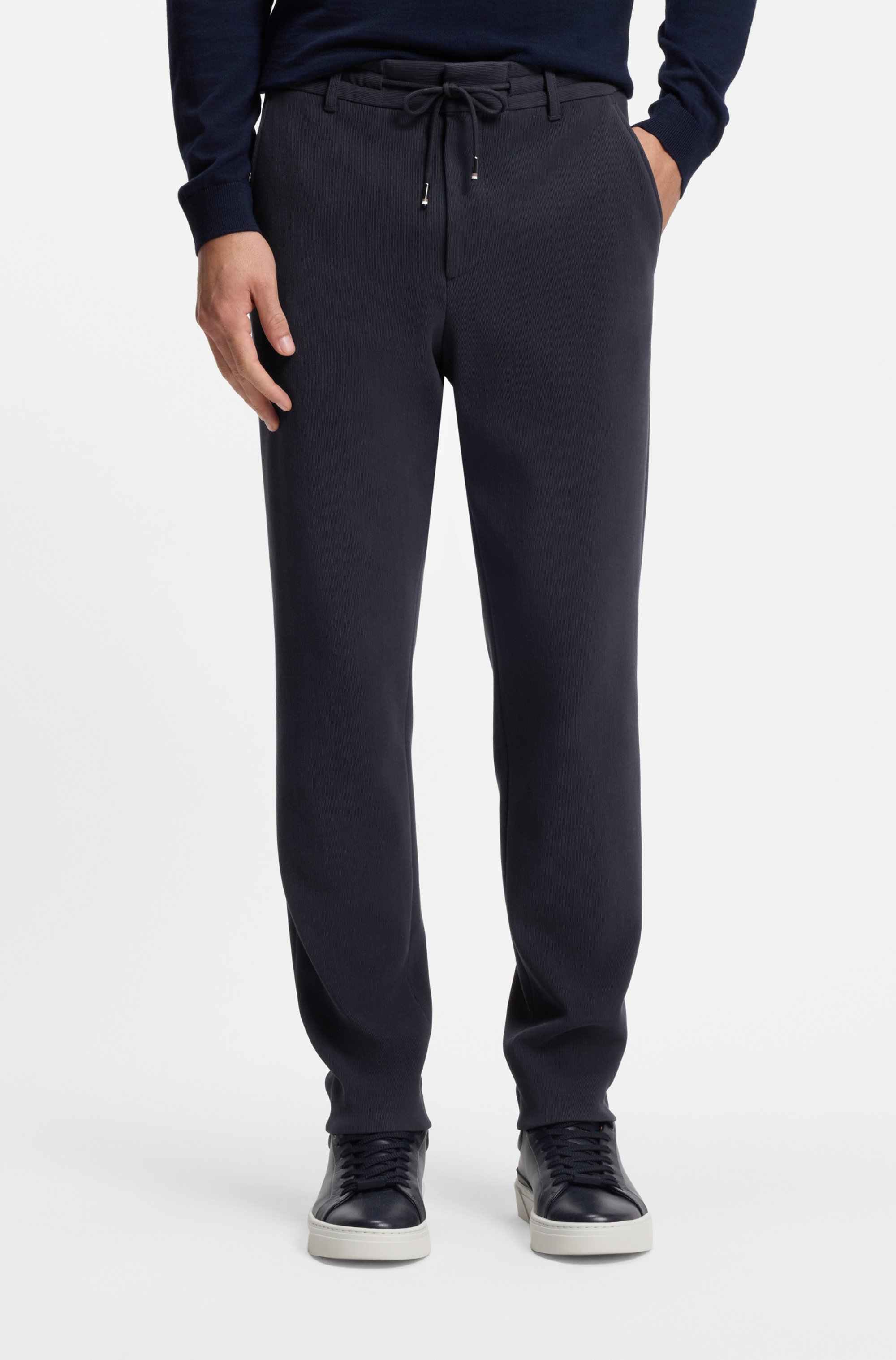 Tapered-fit trousers in a cotton blend
