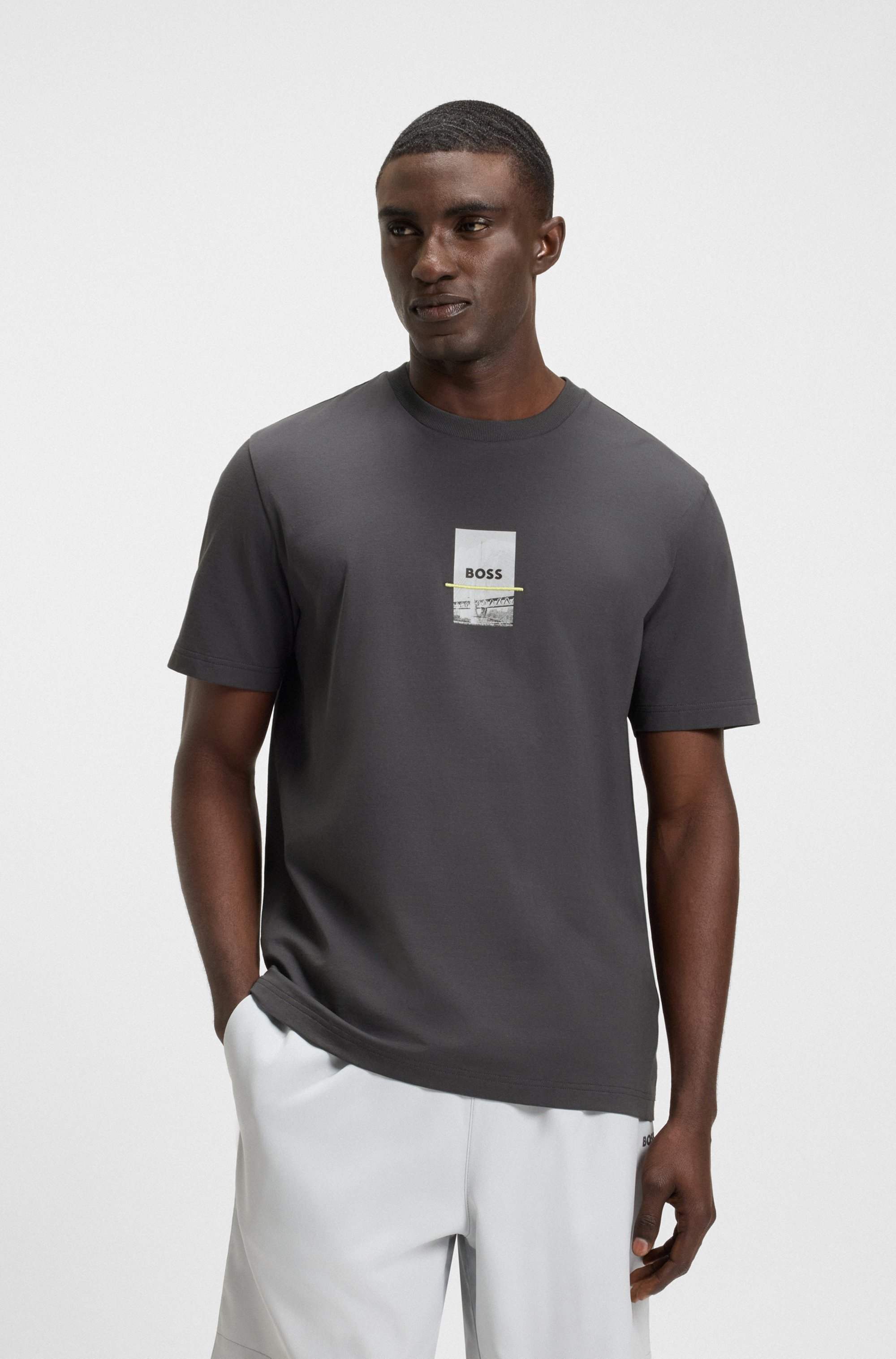 Relaxed-fit T-shirt in stretch cotton with photo print