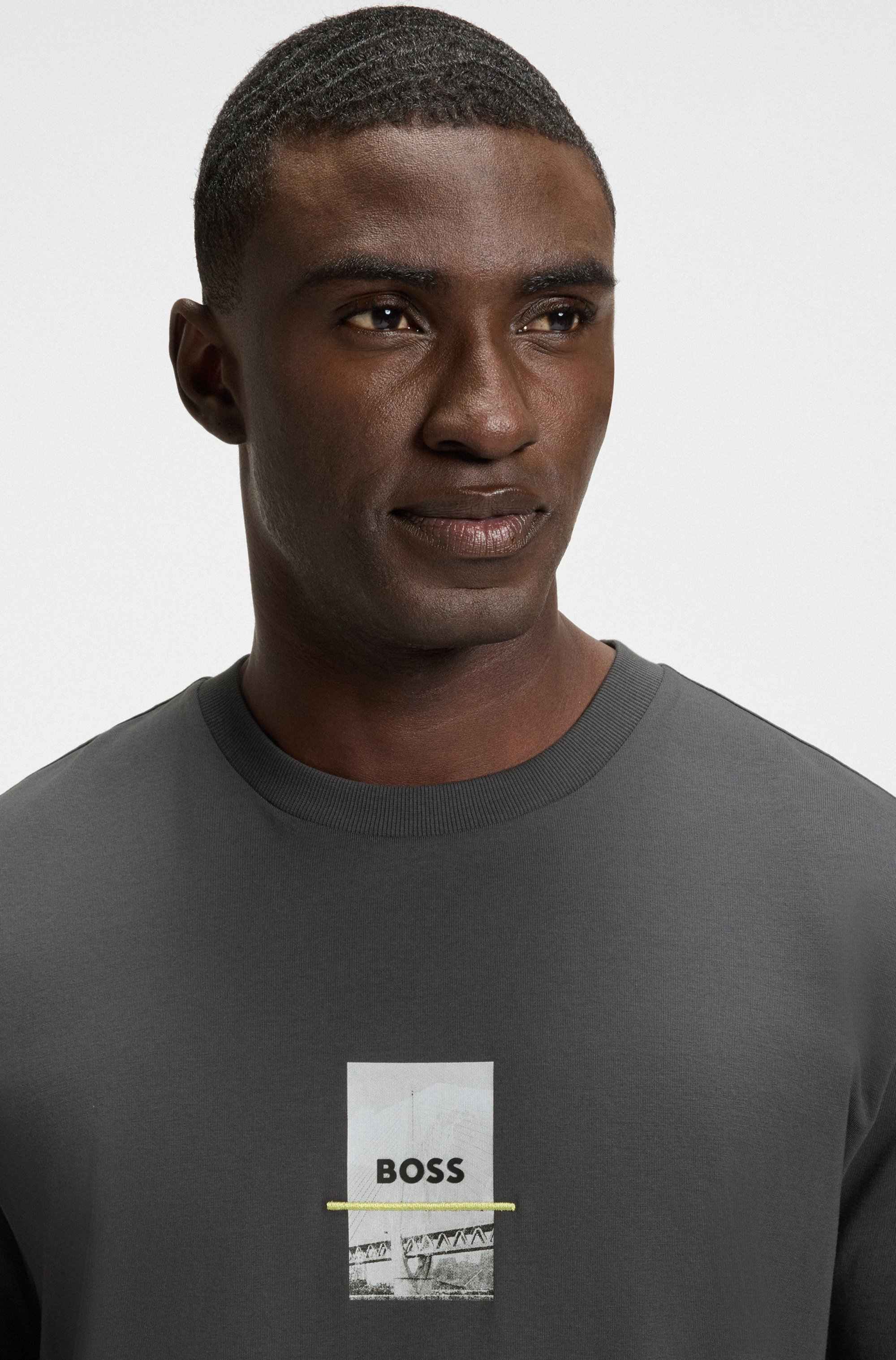 Relaxed-fit T-shirt in stretch cotton with photo print