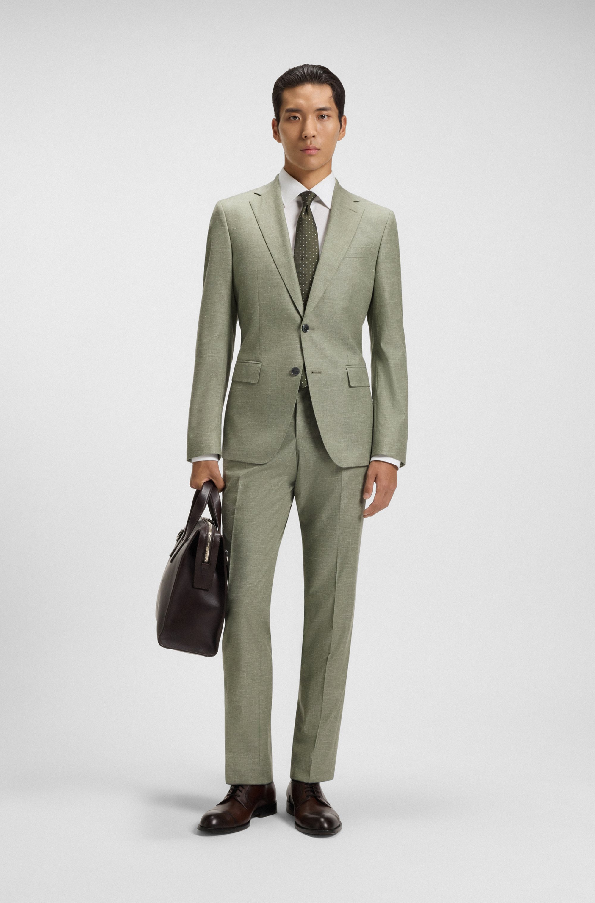 Slim-fit blazer in patterned stretch fabric