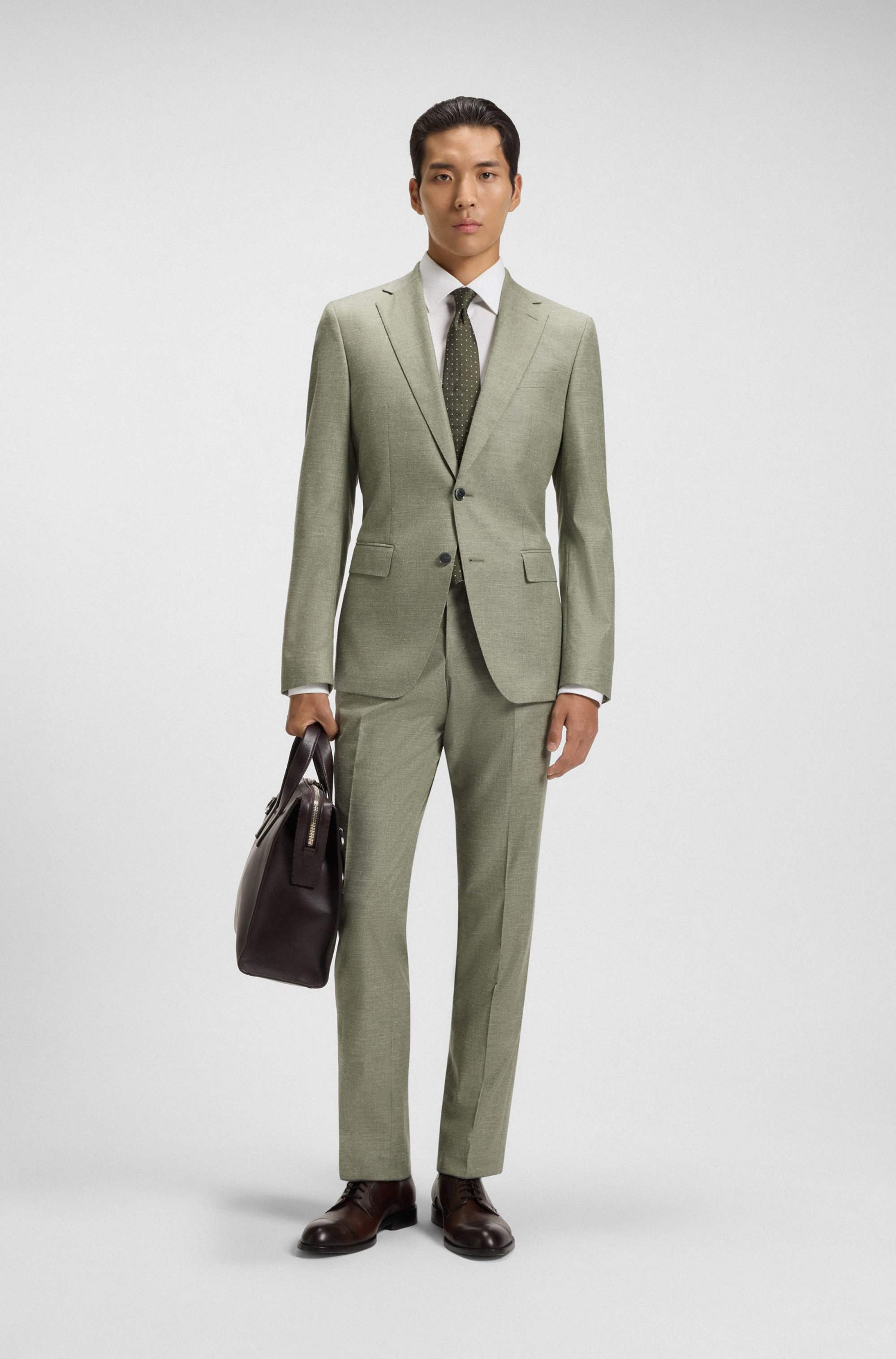 Slim-fit blazer in patterned stretch fabric