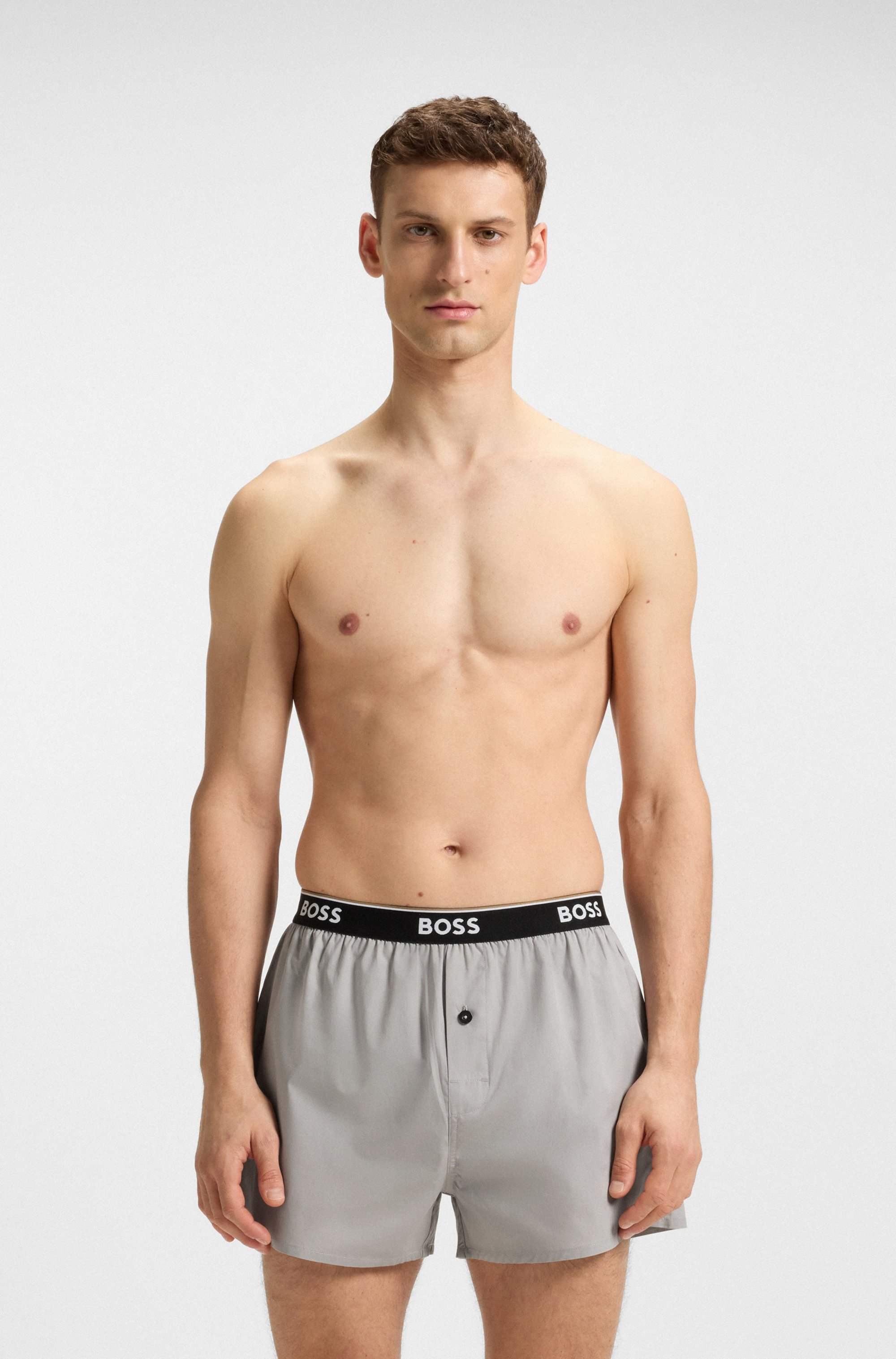 Two-pack of cotton pyjama shorts with logo waistbands
