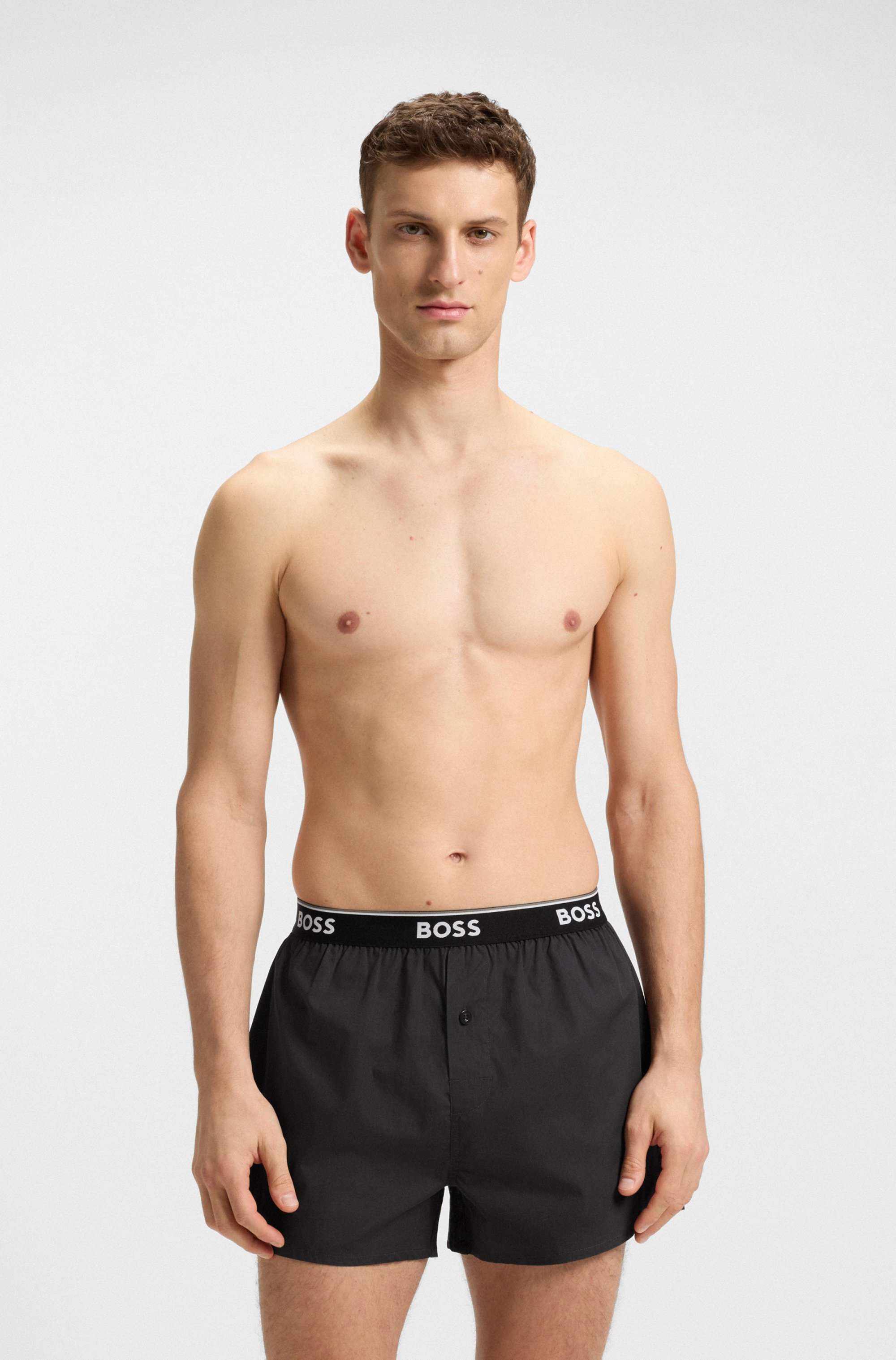 Two-pack of cotton pyjama shorts with logo waistbands