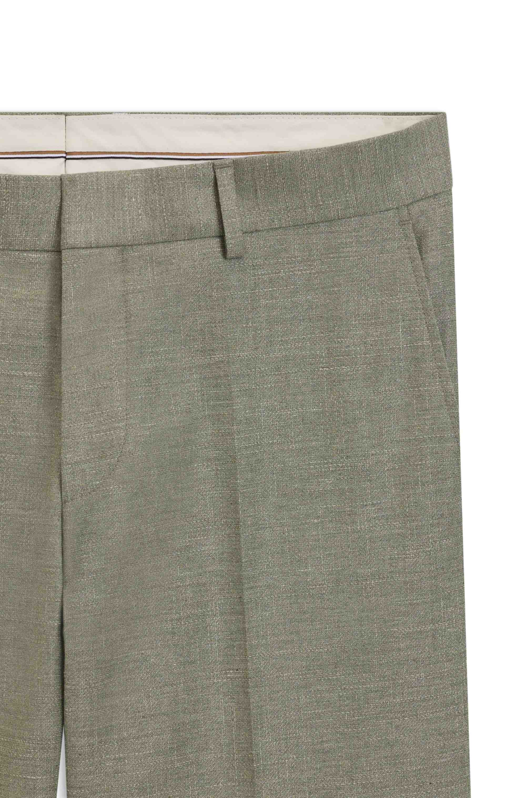 Slim-fit trousers in patterned stretch fabric