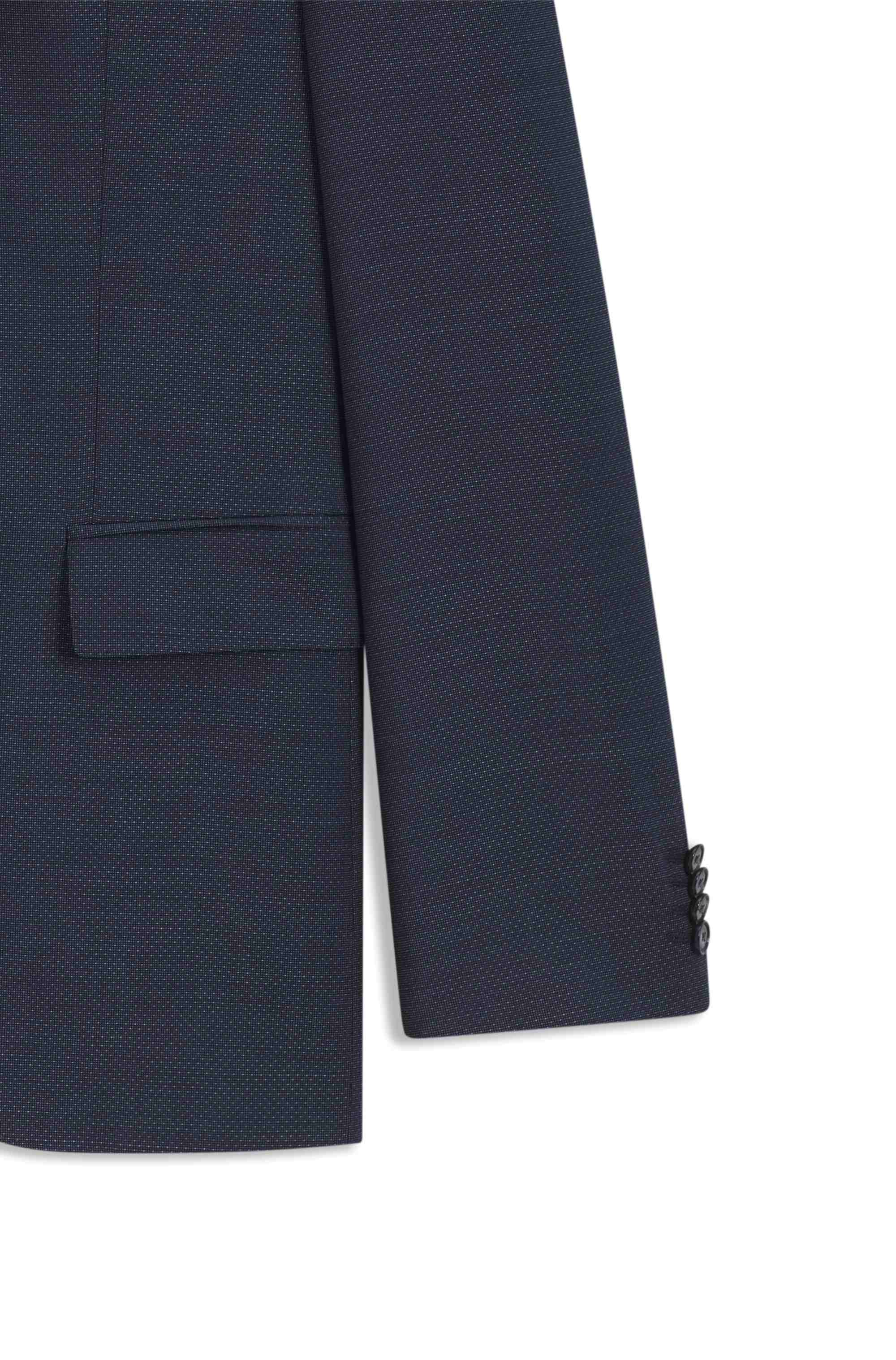 Regular-fit suit in micro-patterned virgin wool