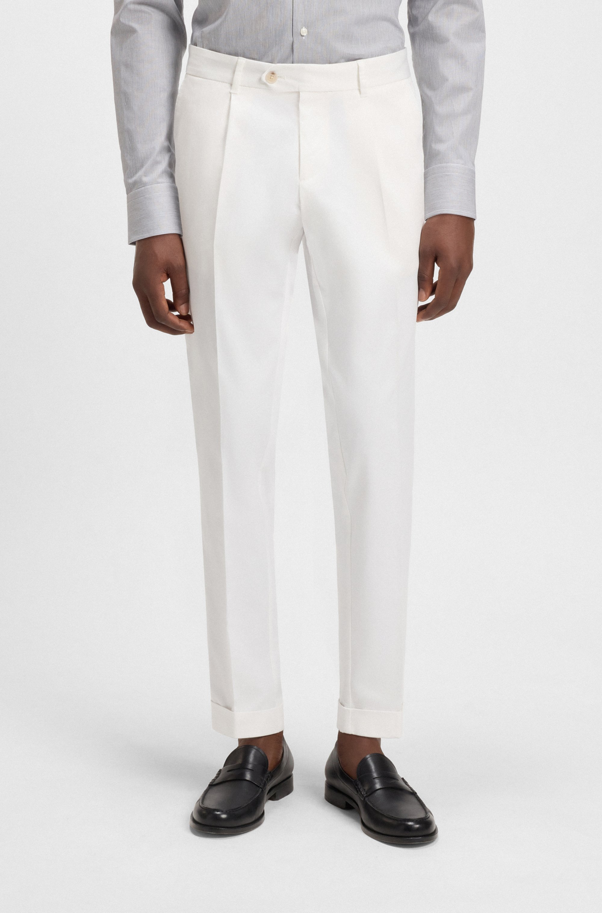 Slim-fit trousers in comfort-stretch cotton